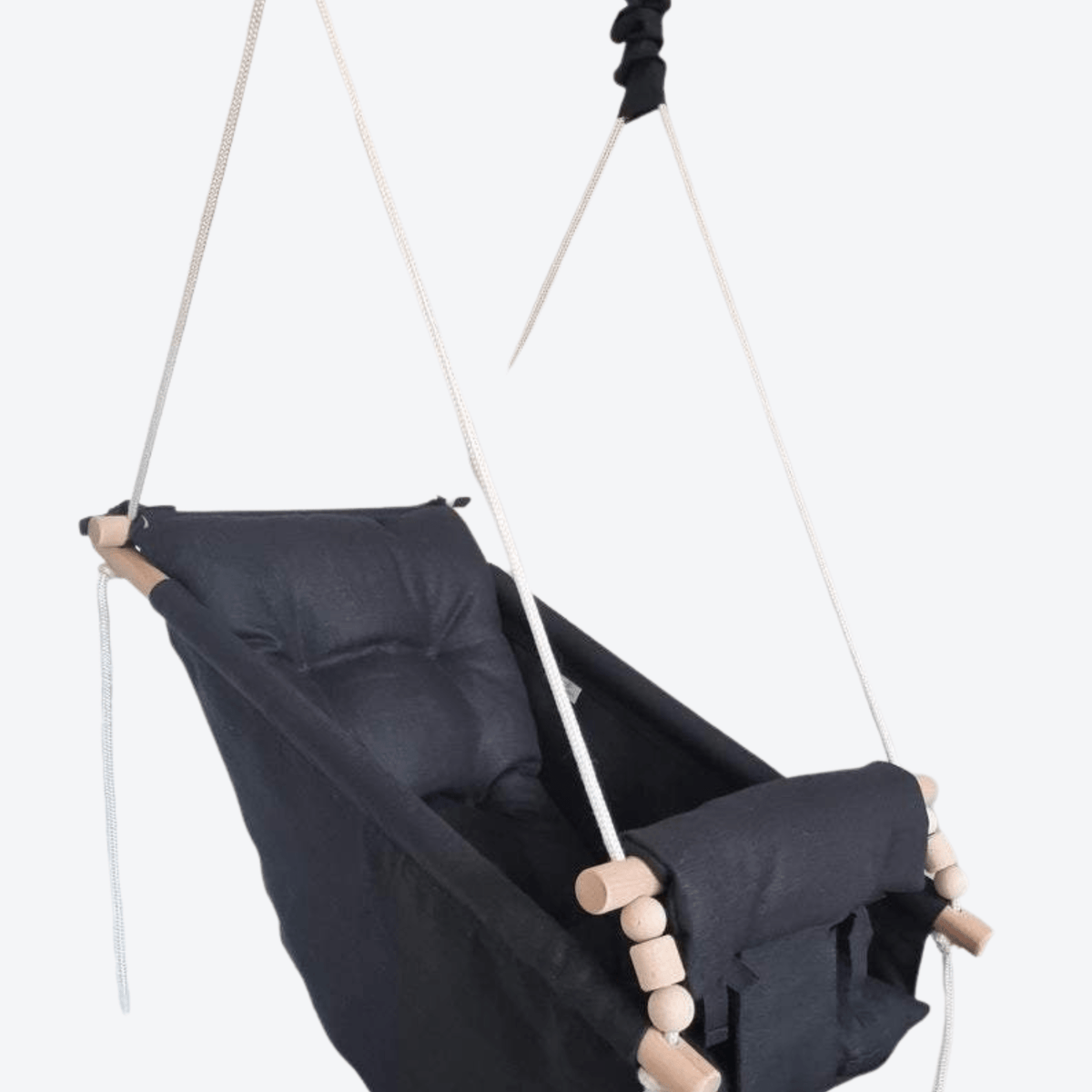 Schaukel Babyschaukel Babyliegeschaukel Leinenstoff Schwarz