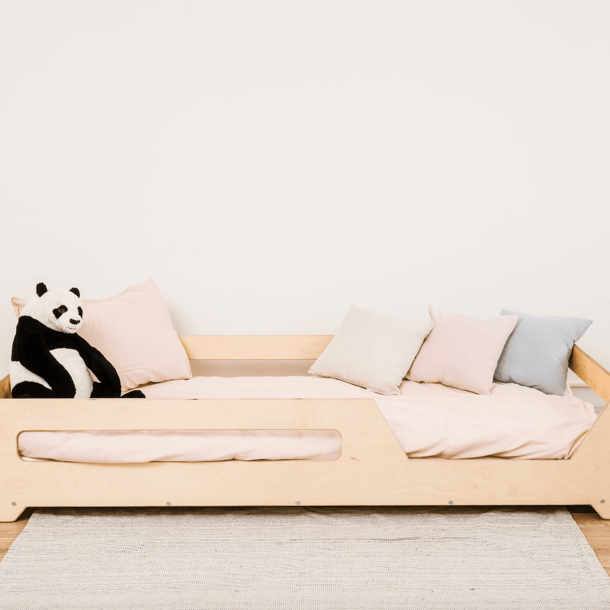 Betten und Klettergerüste Kinderbett Bodenbett mit Geländer
