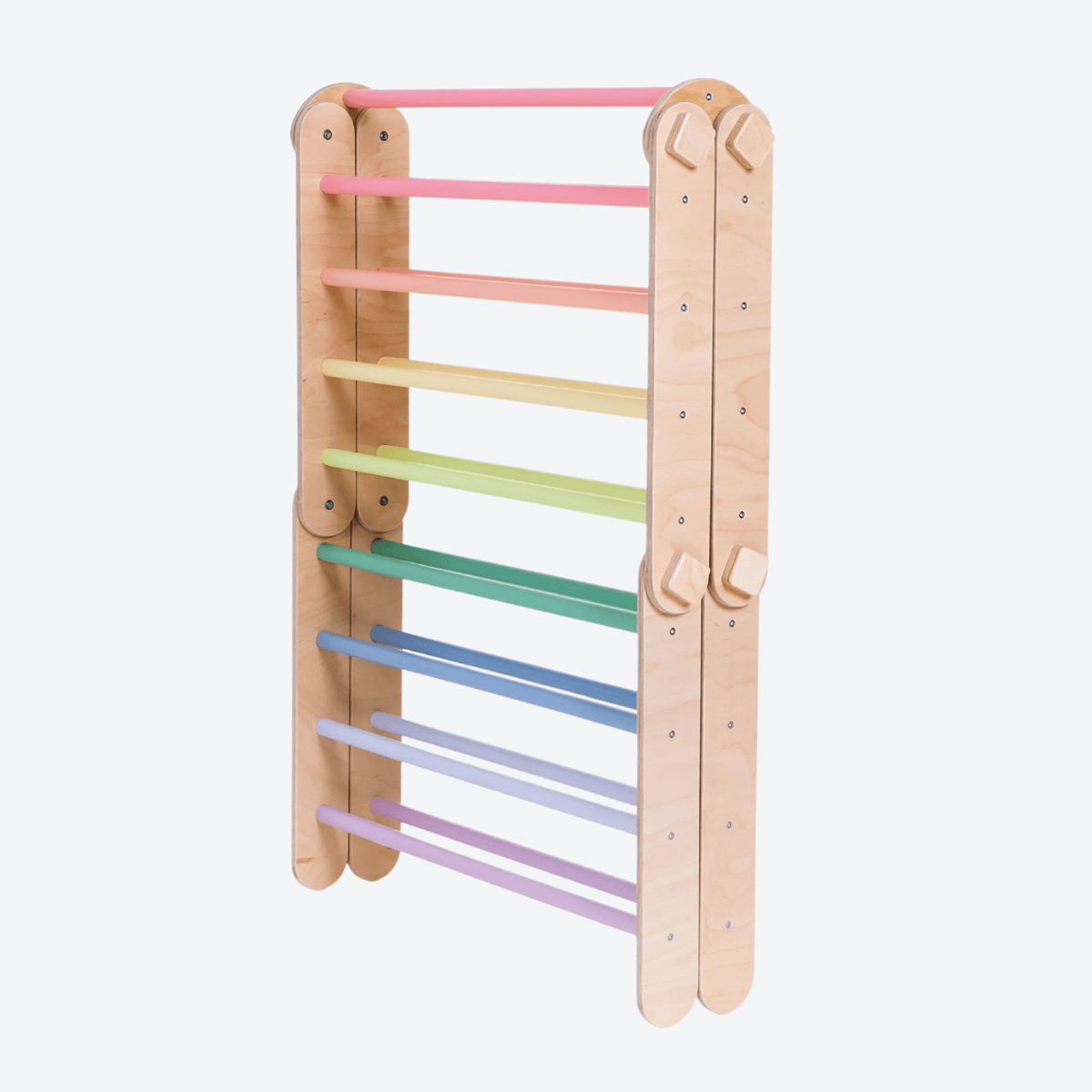 Kletterdreieck Pikler Dreieck Rutsche Pastell – 4-in-1 Motorik-Baukasten