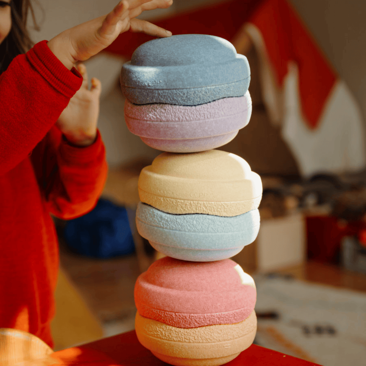 Stapelsteine Stapelstein Original Mini rainbow (6er Set) pastel
