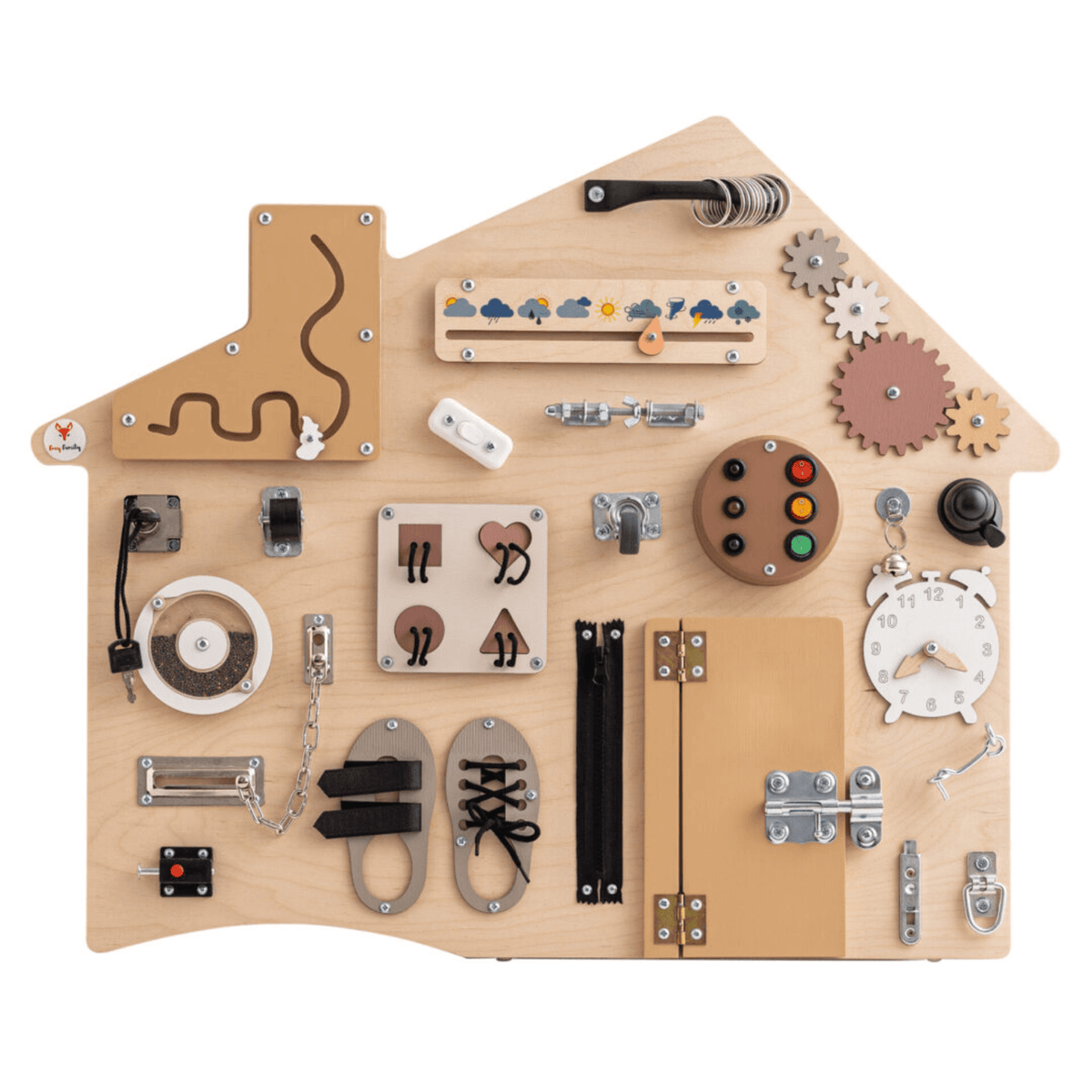 Busy Board Busy Board XL „Boho Haus“ – Montessori Wandtafel