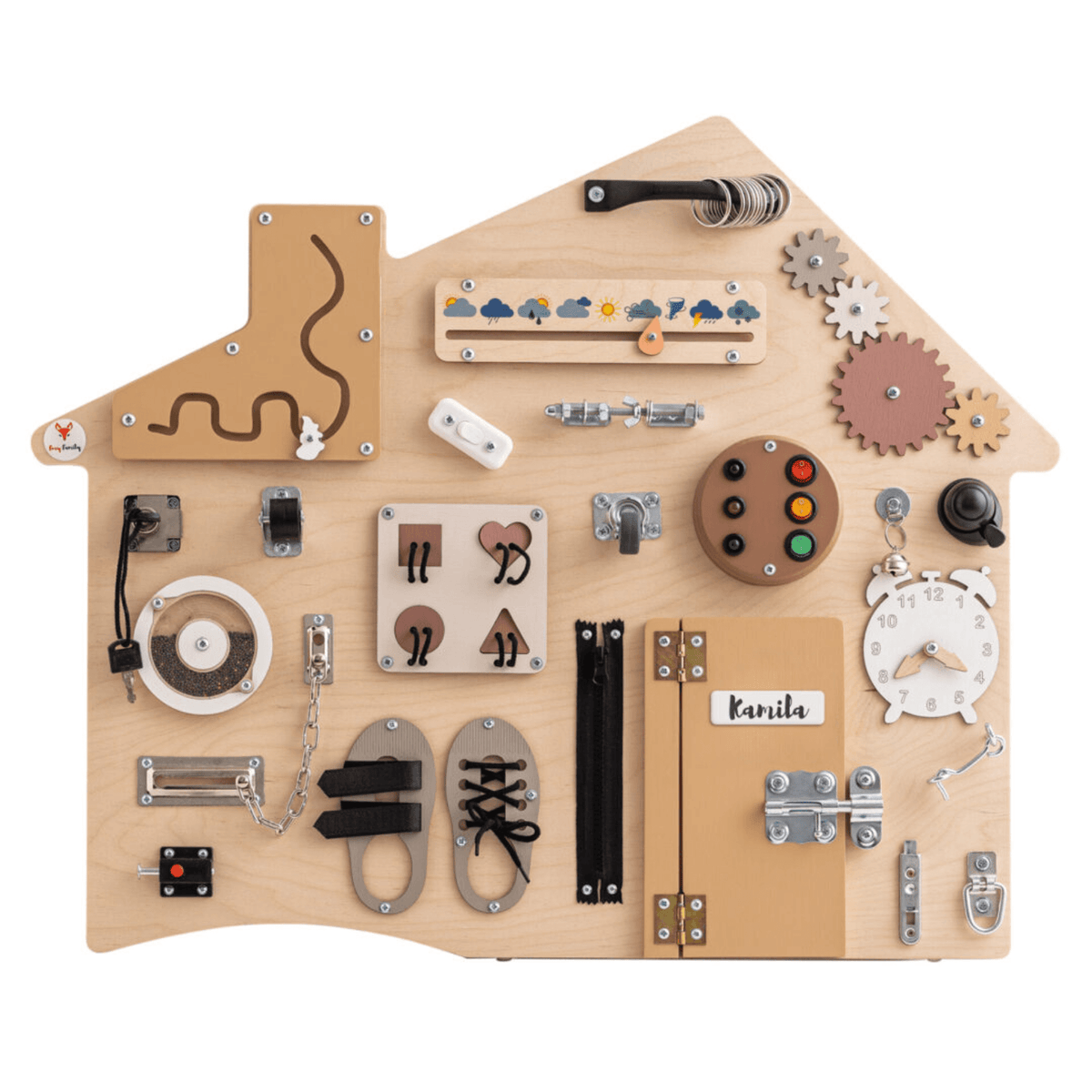 Busy Board Busy Board XL „Boho Haus“ – Montessori Wandtafel