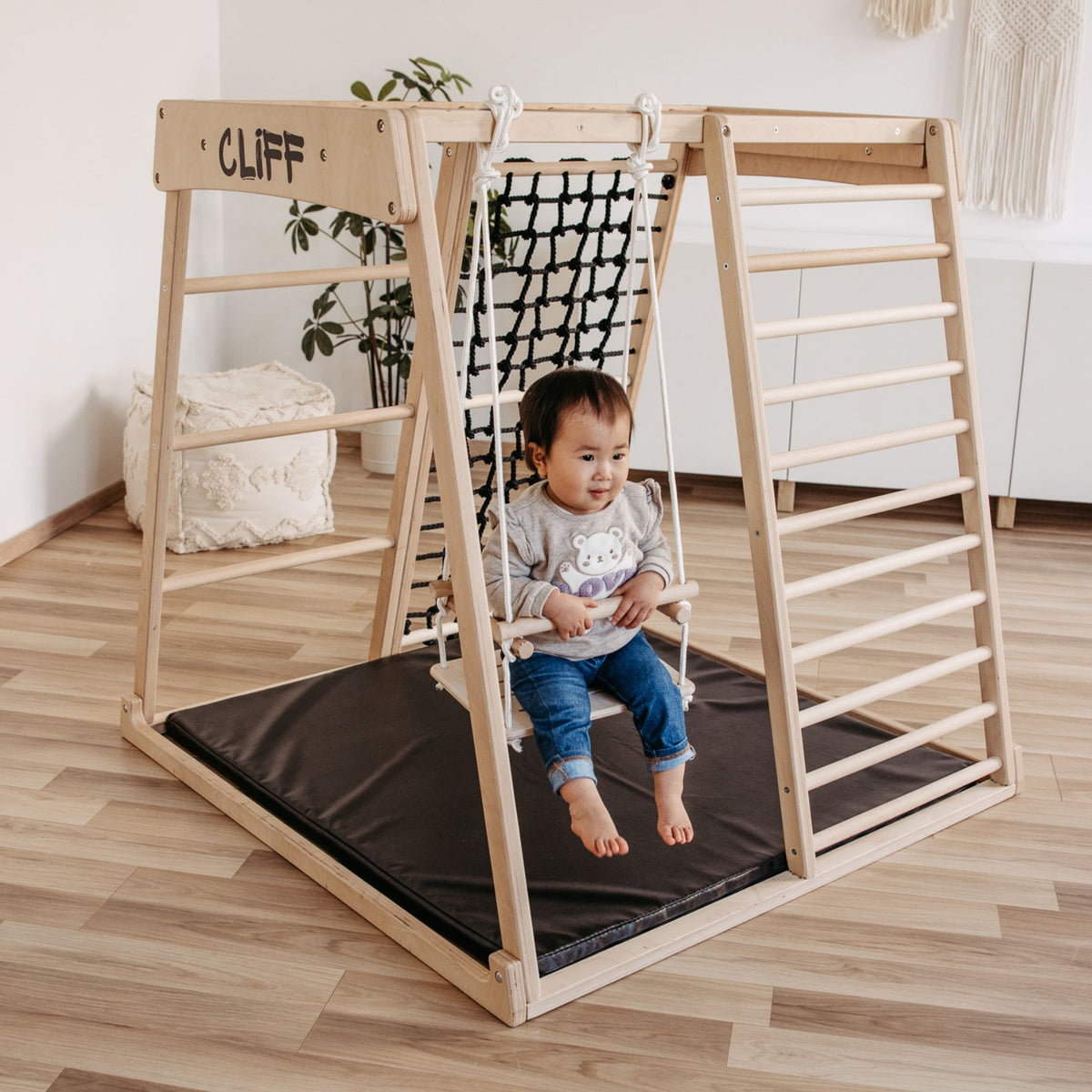 CLIFF Babyschaukel aus Holz für drinnen, ab 1 Jahr