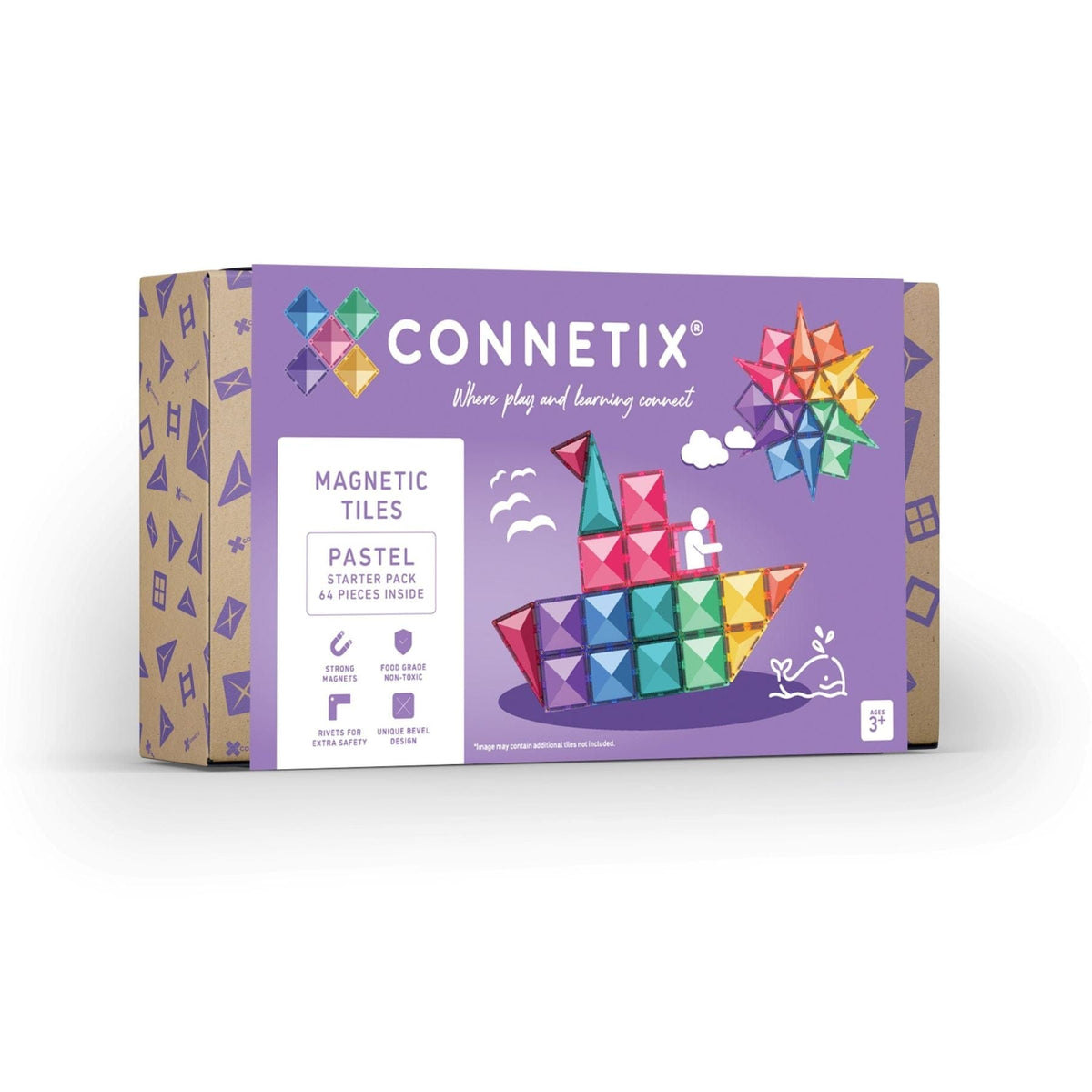 Magnetbausteine Connetix Pastel Starter Pack — 64 Magnetbausteine