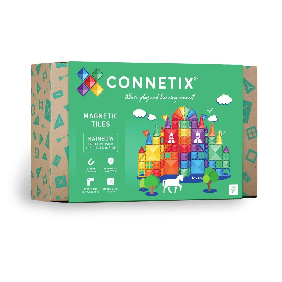 Magnetbausteine Connetix Rainbow Creative Pack 102 Teile - STEAM Magnetbausteine ab 3 Jahren