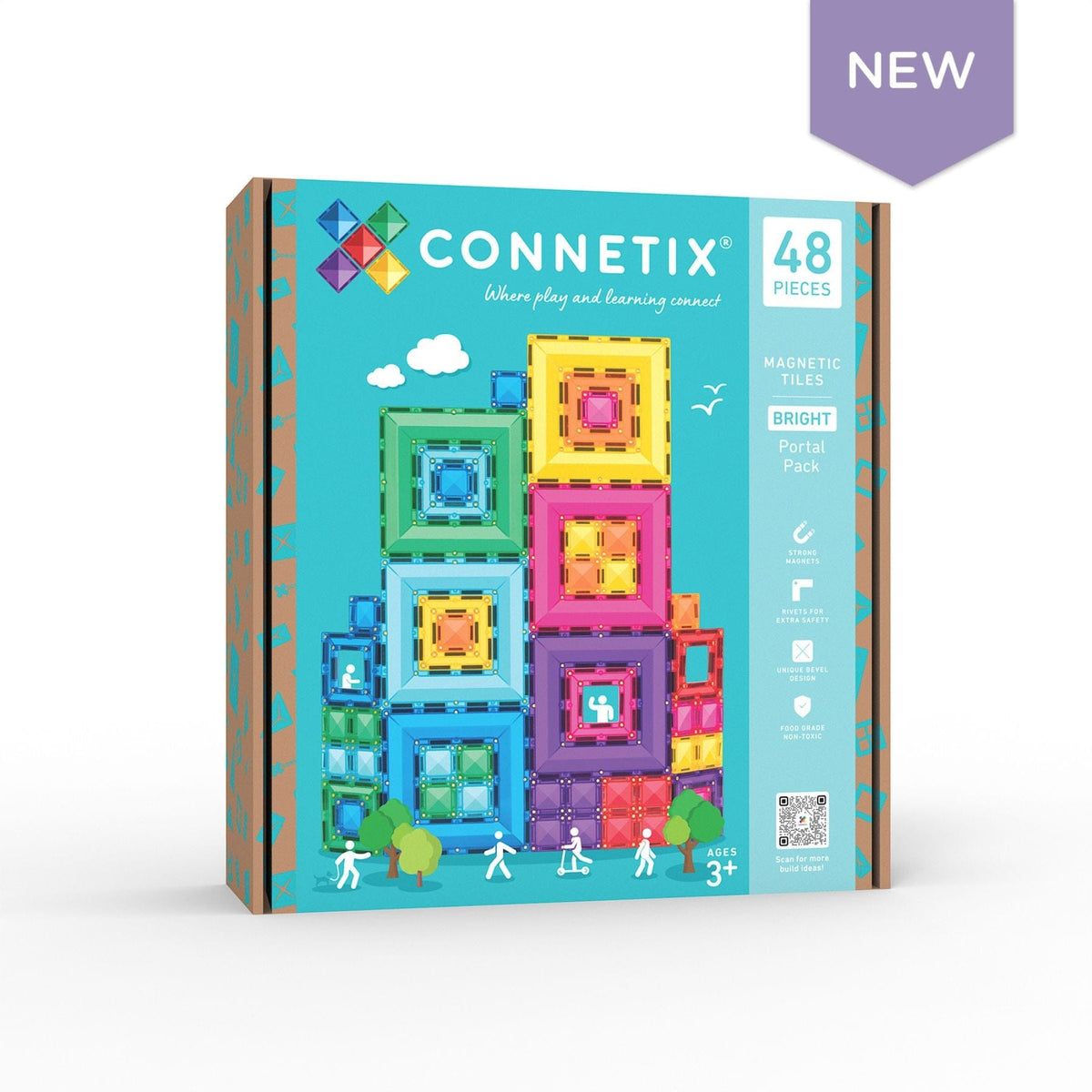 Magnetbausteine Connetix Bright Portal Pack — 48 Magnetbausteine