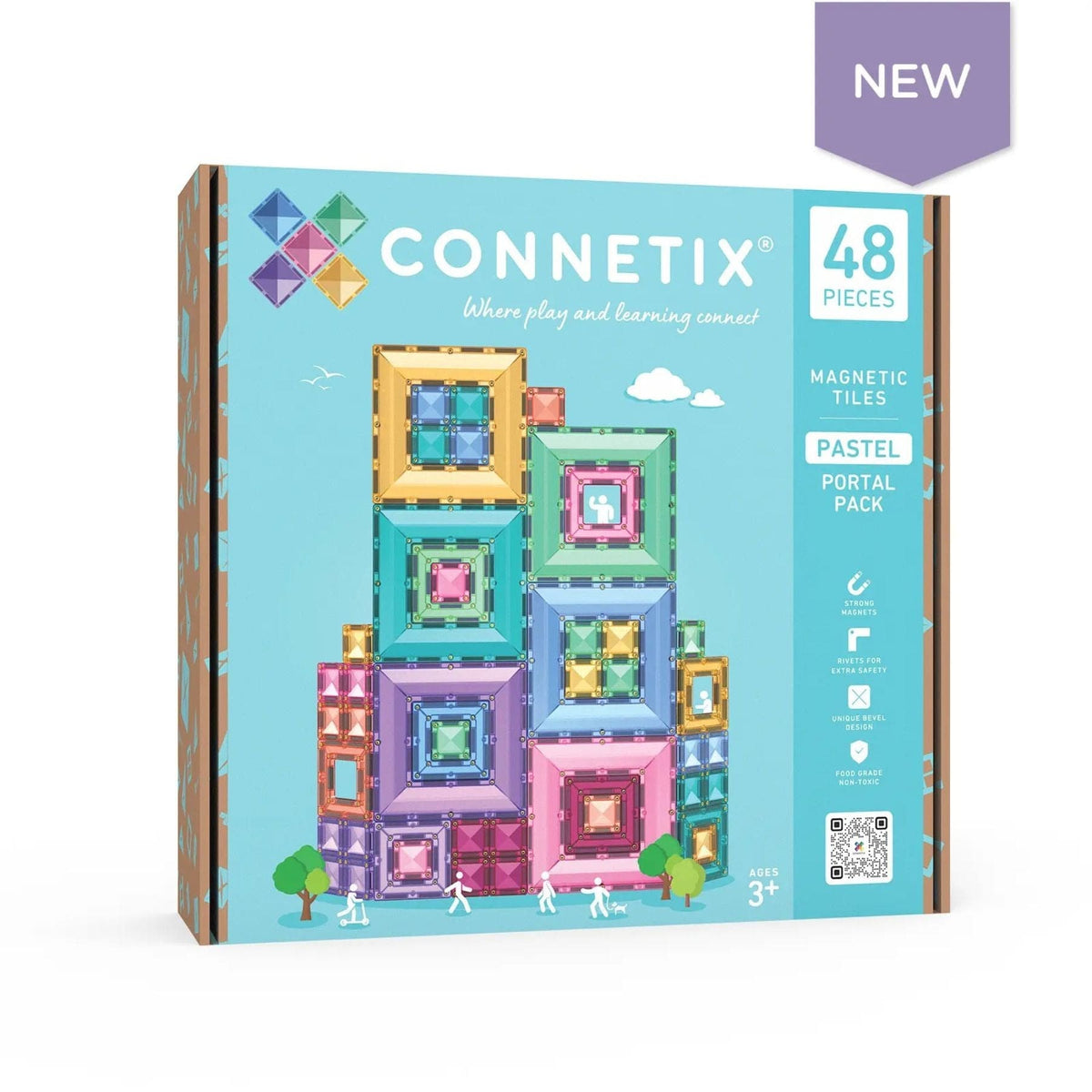 Magnetbausteine Connetix Pastel Portal Pack — 48 Magnetbausteine