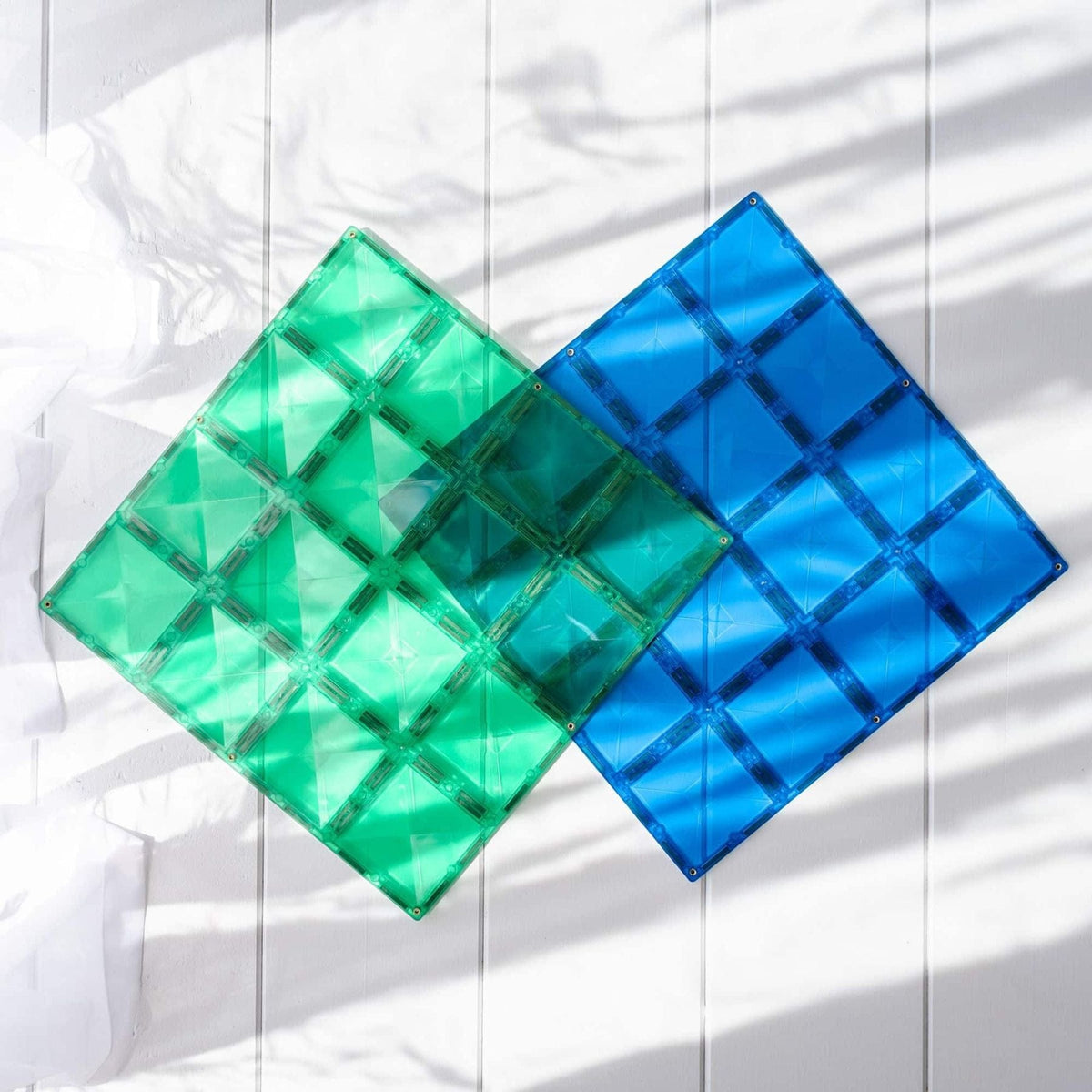Magnetbausteine Connetix Rainbow Base Plate Pack — Blau & Grün