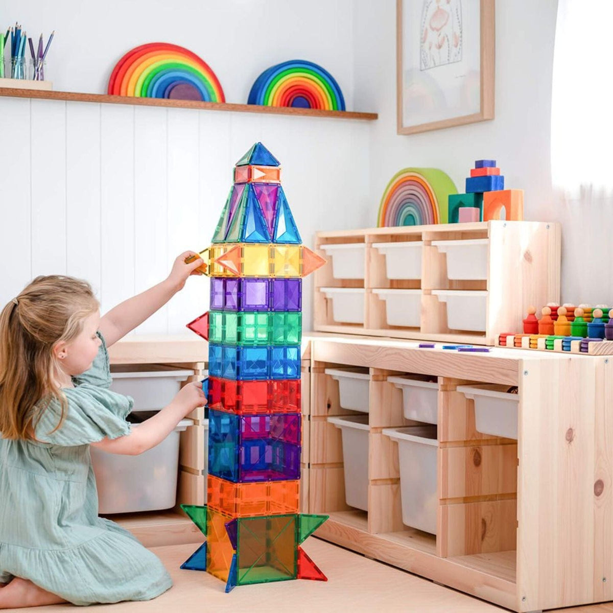 Magnetbausteine Connetix Rainbow Creative Pack 102 Teile - STEAM Magnetbausteine ab 3 Jahren