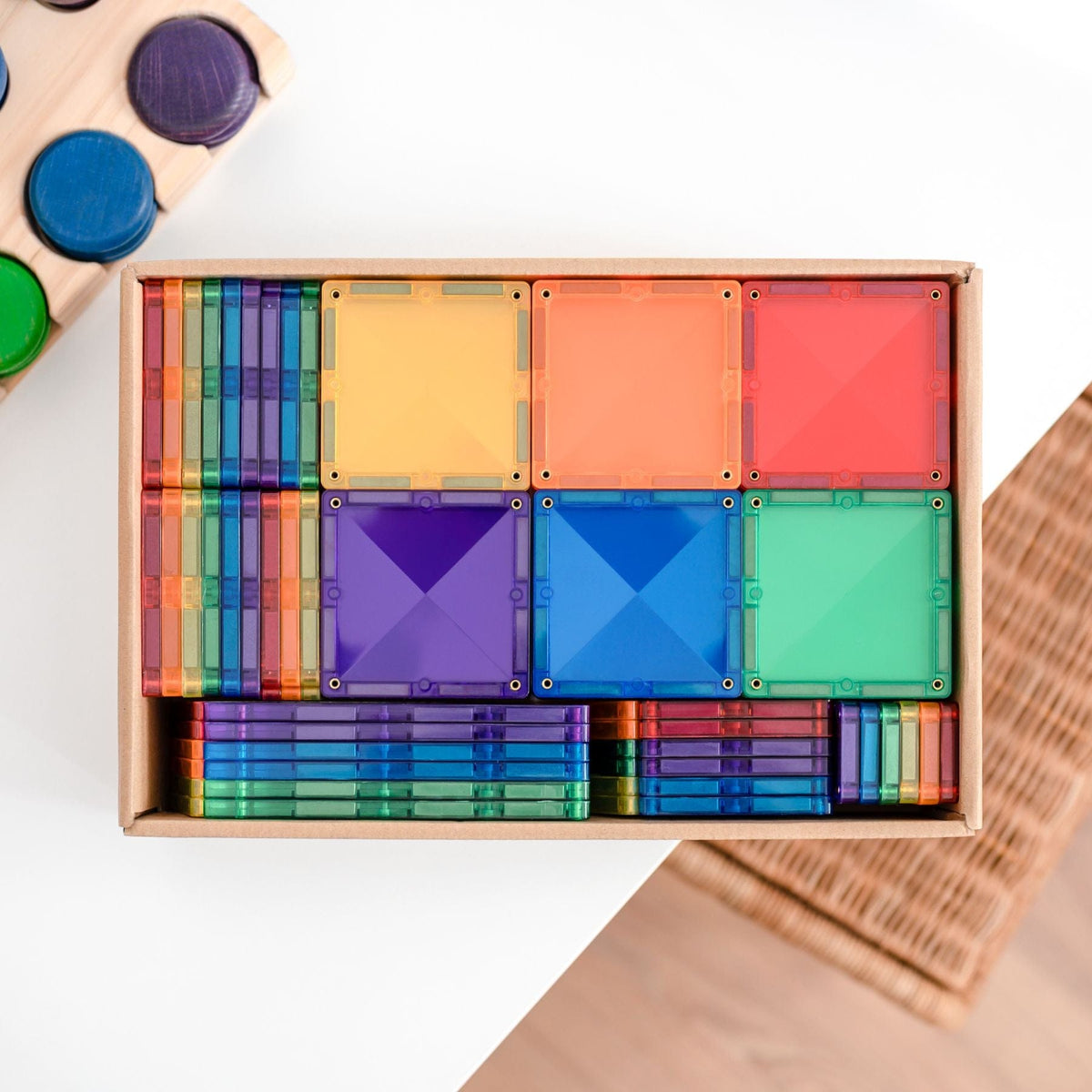 Magnetbausteine Connetix Rainbow Creative Pack 102 Teile - STEAM Magnetbausteine ab 3 Jahren