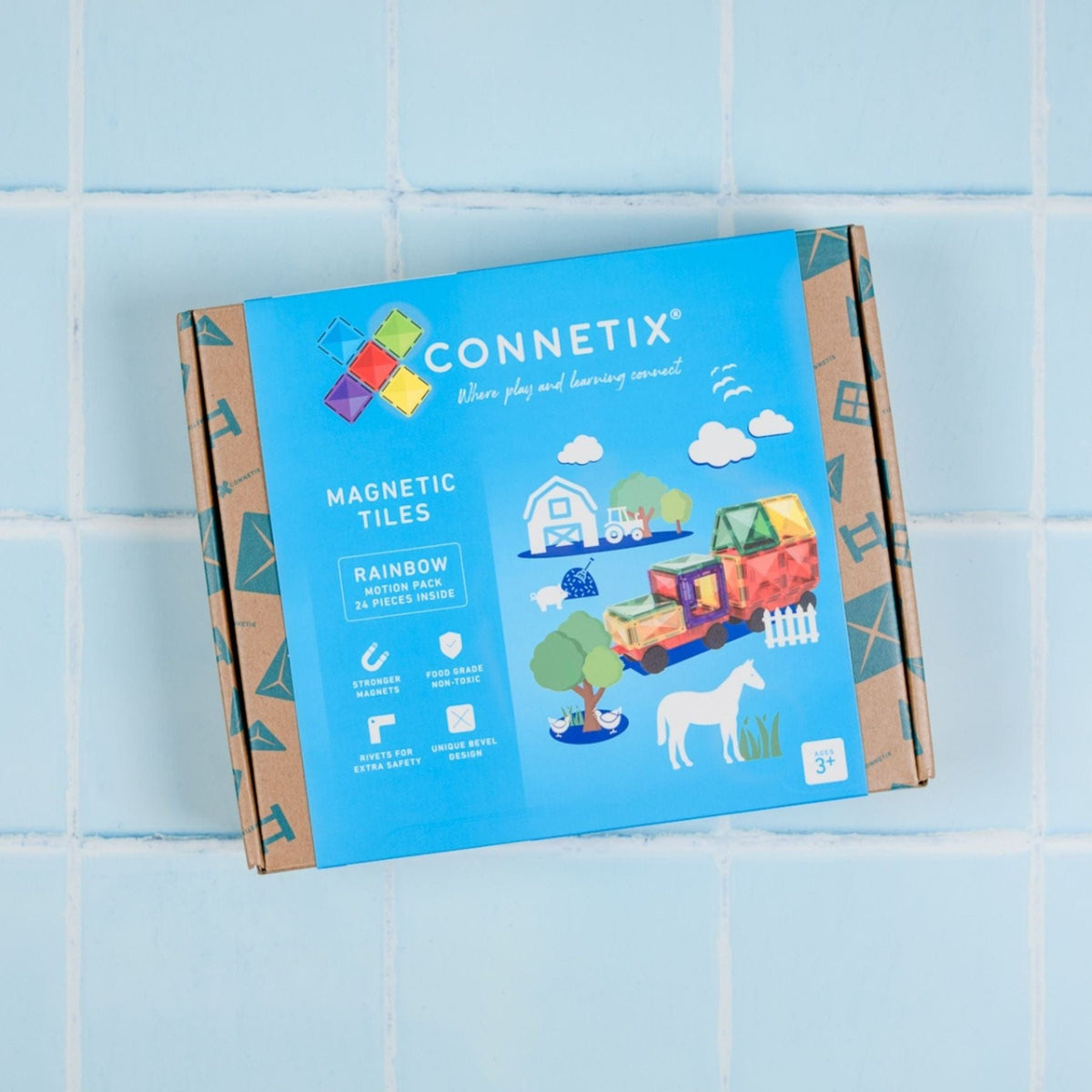 Magnetbausteine Connetix Rainbow Motion Pack — 24 Magnetbausteine