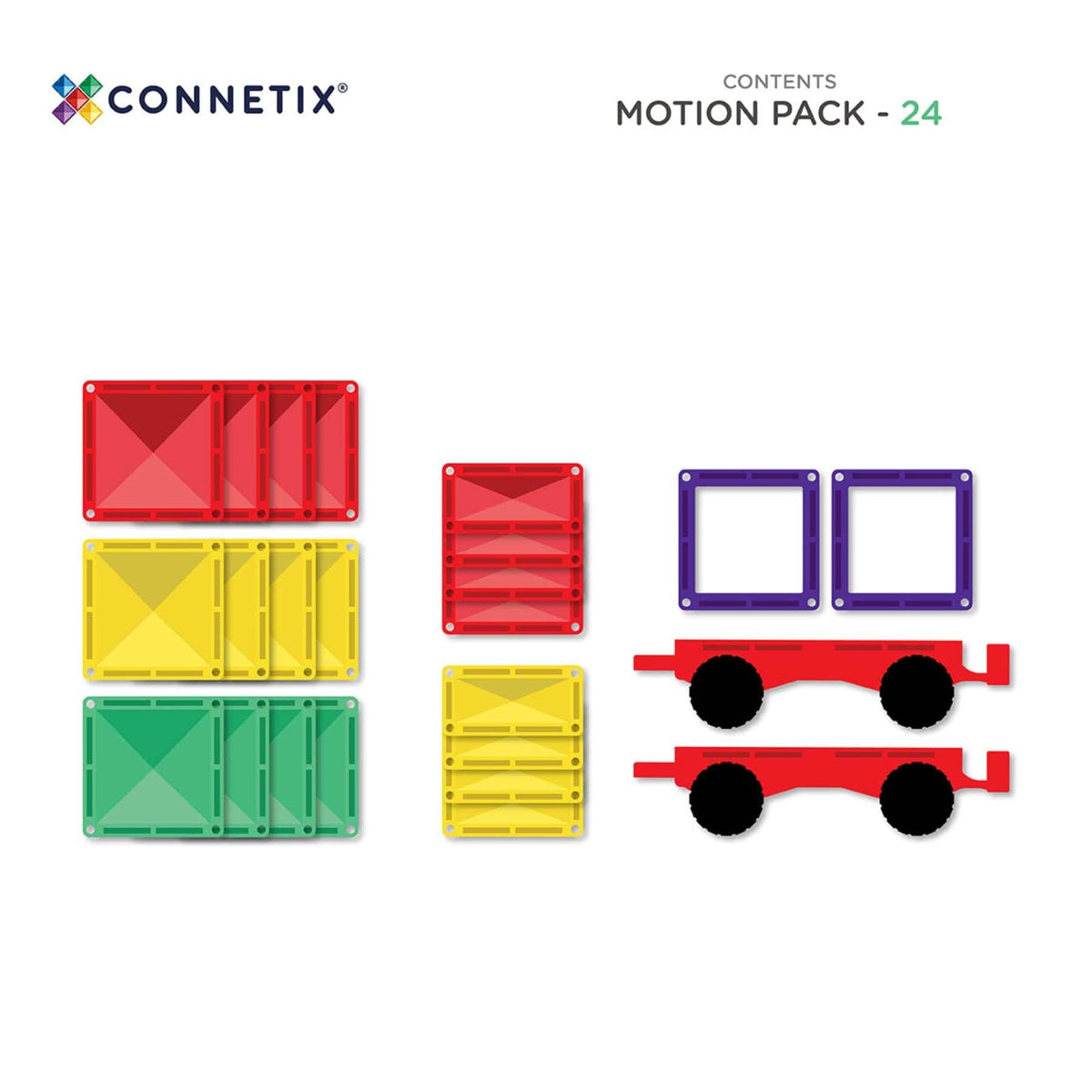 Magnetbausteine Connetix Rainbow Motion Pack — 24 Magnetbausteine