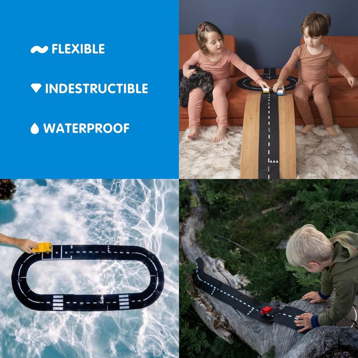 flexible toy road Flexible Spielstrasse aus Gummi – Expressway | 16 Teile | waytoplay