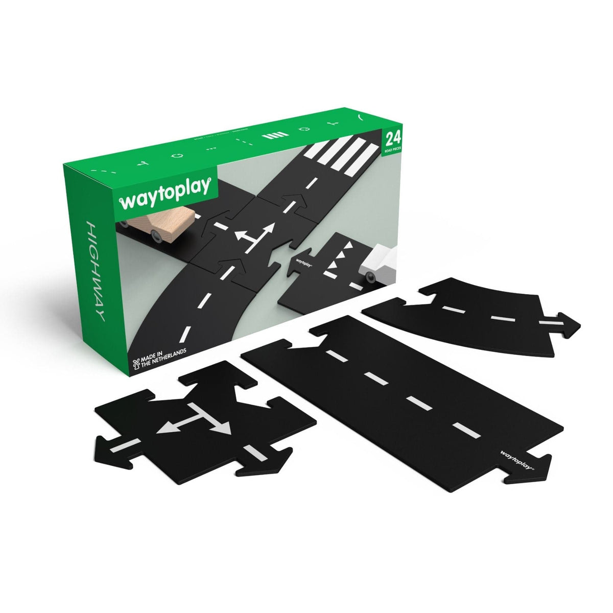 flexible toy road Flexible Spielstrasse aus Gummi – Highway | 24 Teile | waytoplay