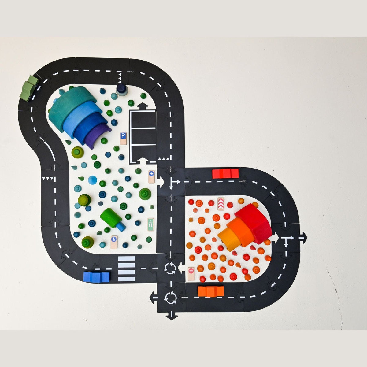 flexible toy road Flexible Spielstrasse aus Gummi – Highway | 24 Teile | waytoplay