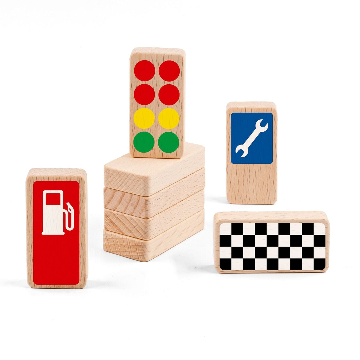 Holzspielzeug & Bausteine Holz- Rennsportschilder für Spielstrassen – Race Signs | waytoplay