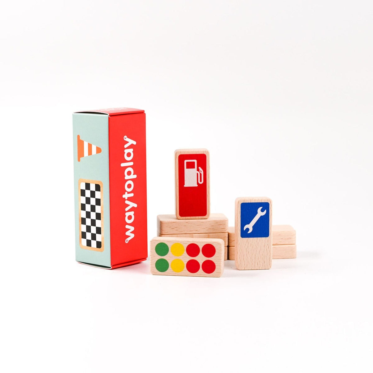 Holzspielzeug & Bausteine Holz- Rennsportschilder für Spielstrassen – Race Signs | waytoplay