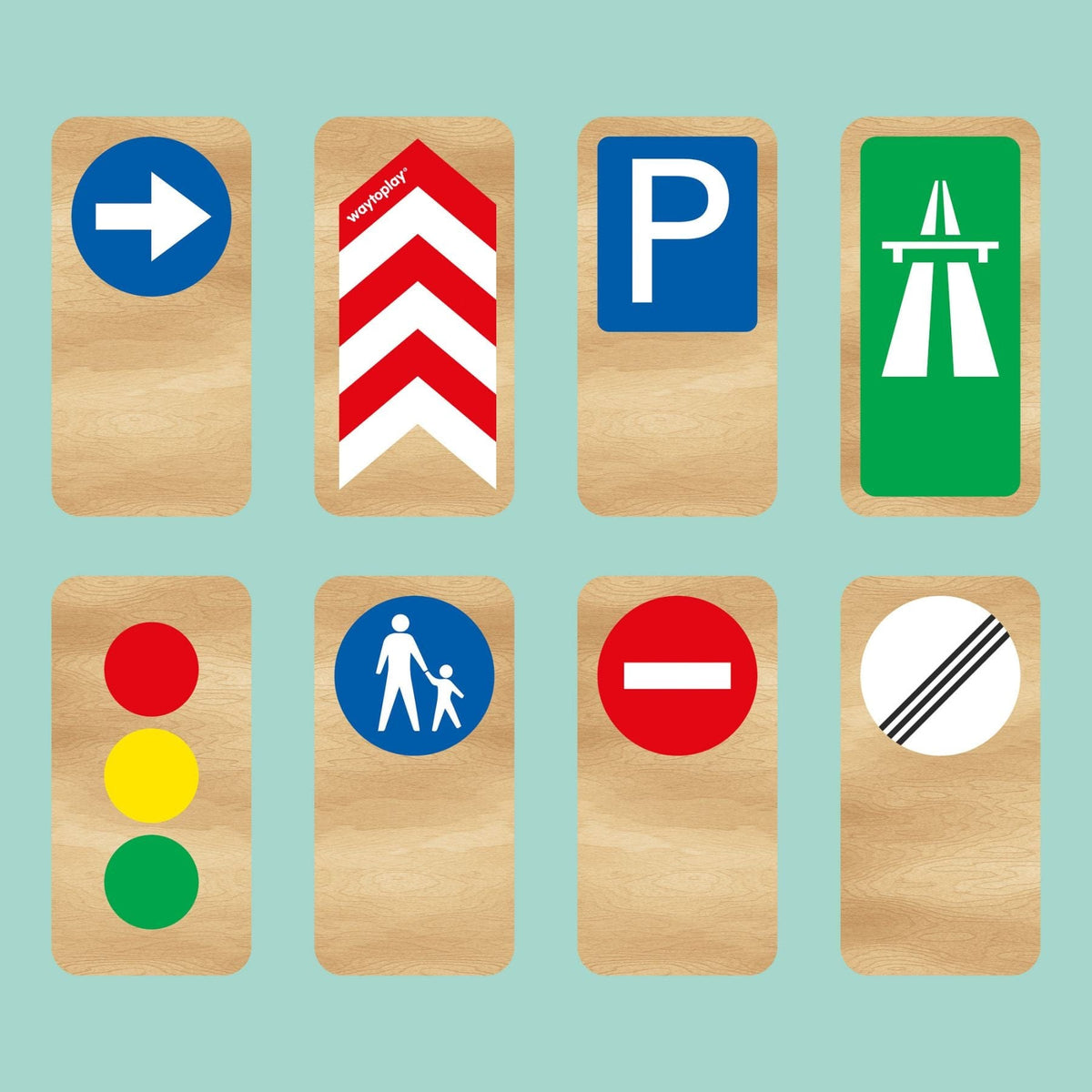 Holz- Verkehrsschilder für Spielstrassen Traffic Signs | waytoplay