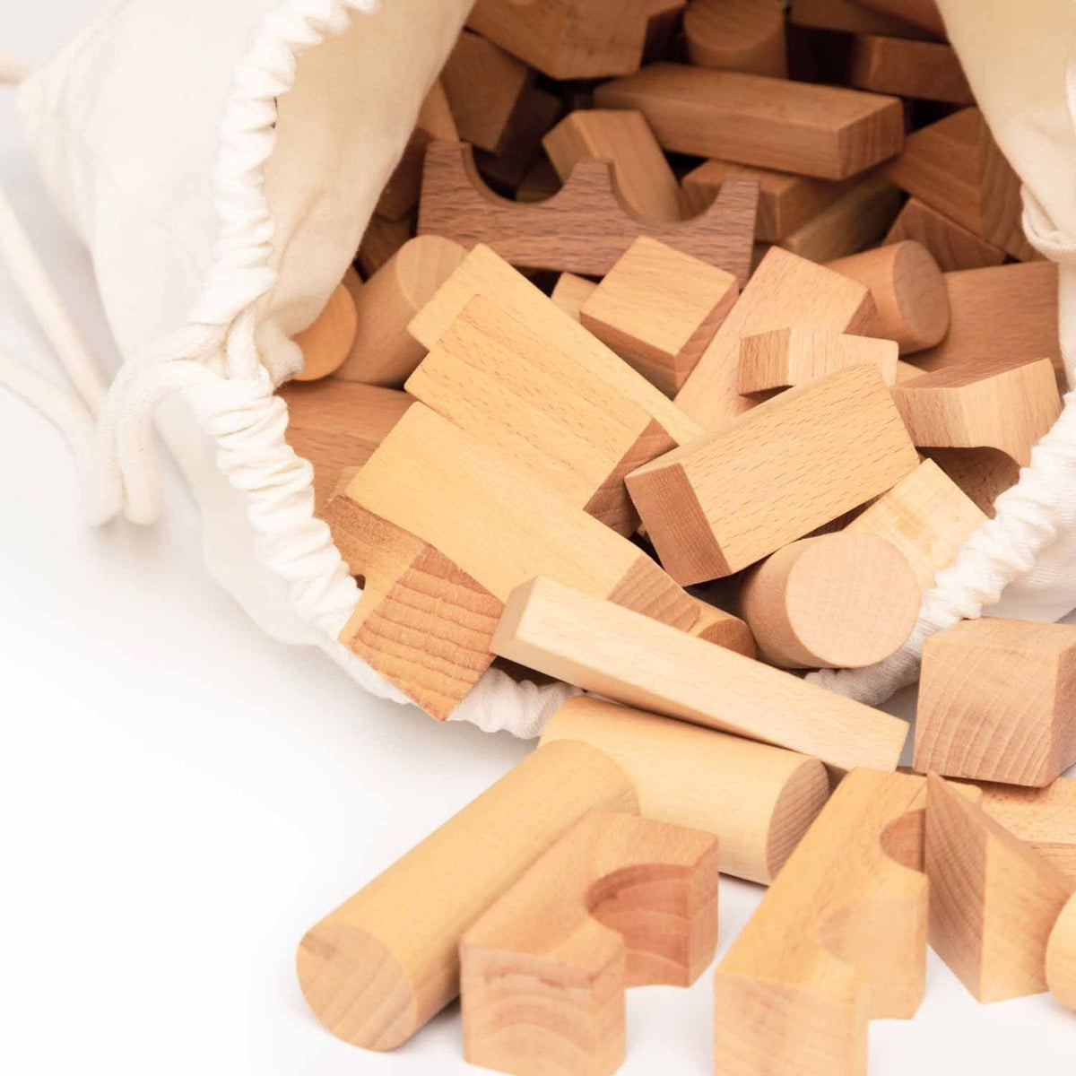 Holzspielzeug & Bausteine Holzbausteine 100 Teile im Beutel | Wooden Story
