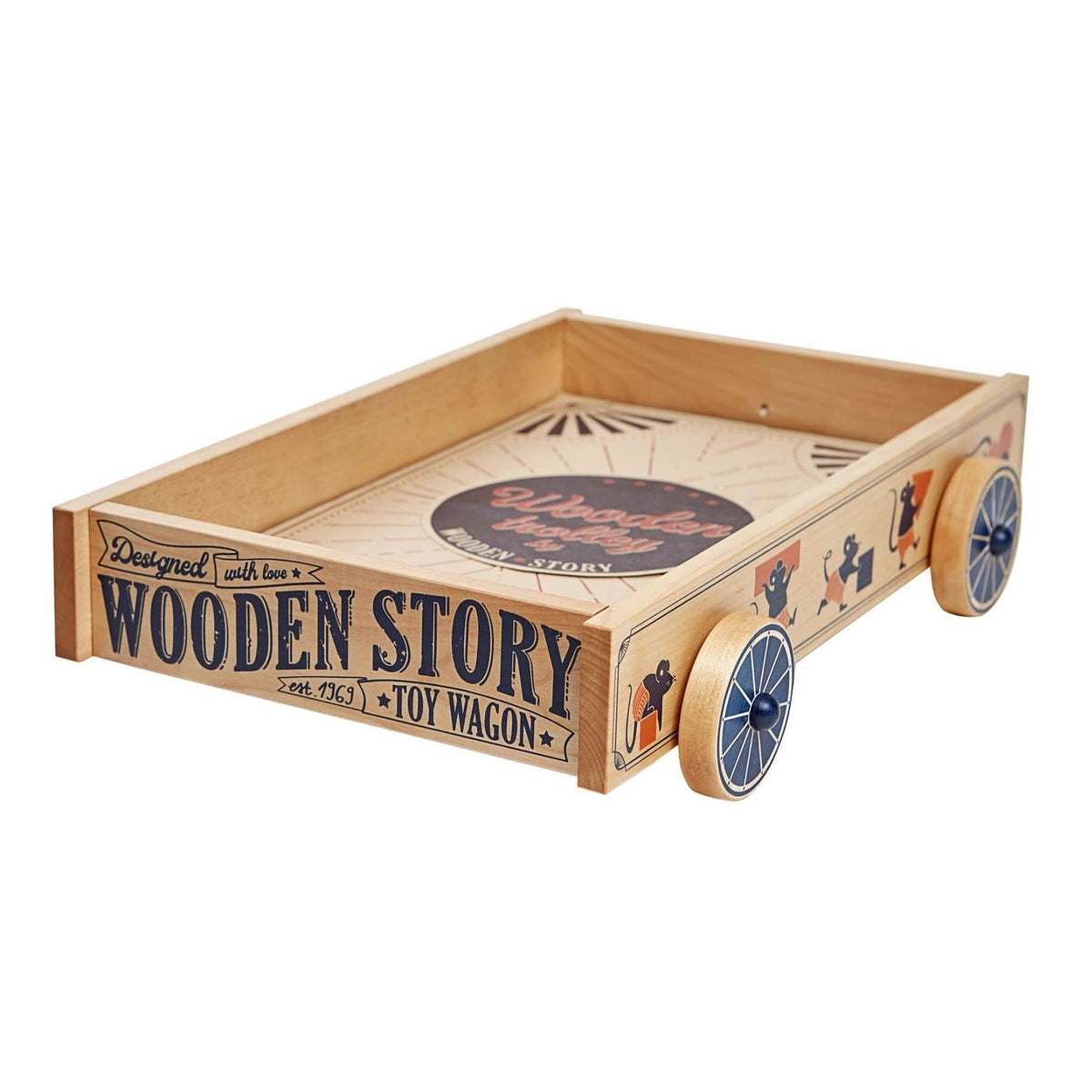 Holzspielzeug & Bausteine Holztrolley - Lauflernwagen & Spielzeug-Trolley aus Holz | Wooden Story