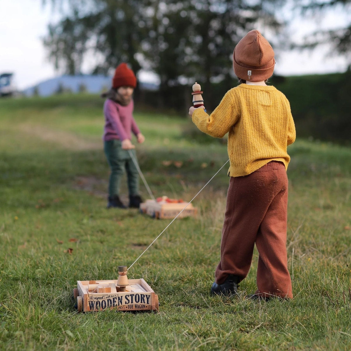 Holzspielzeug & Bausteine Holztrolley - Lauflernwagen & Spielzeug-Trolley aus Holz | Wooden Story