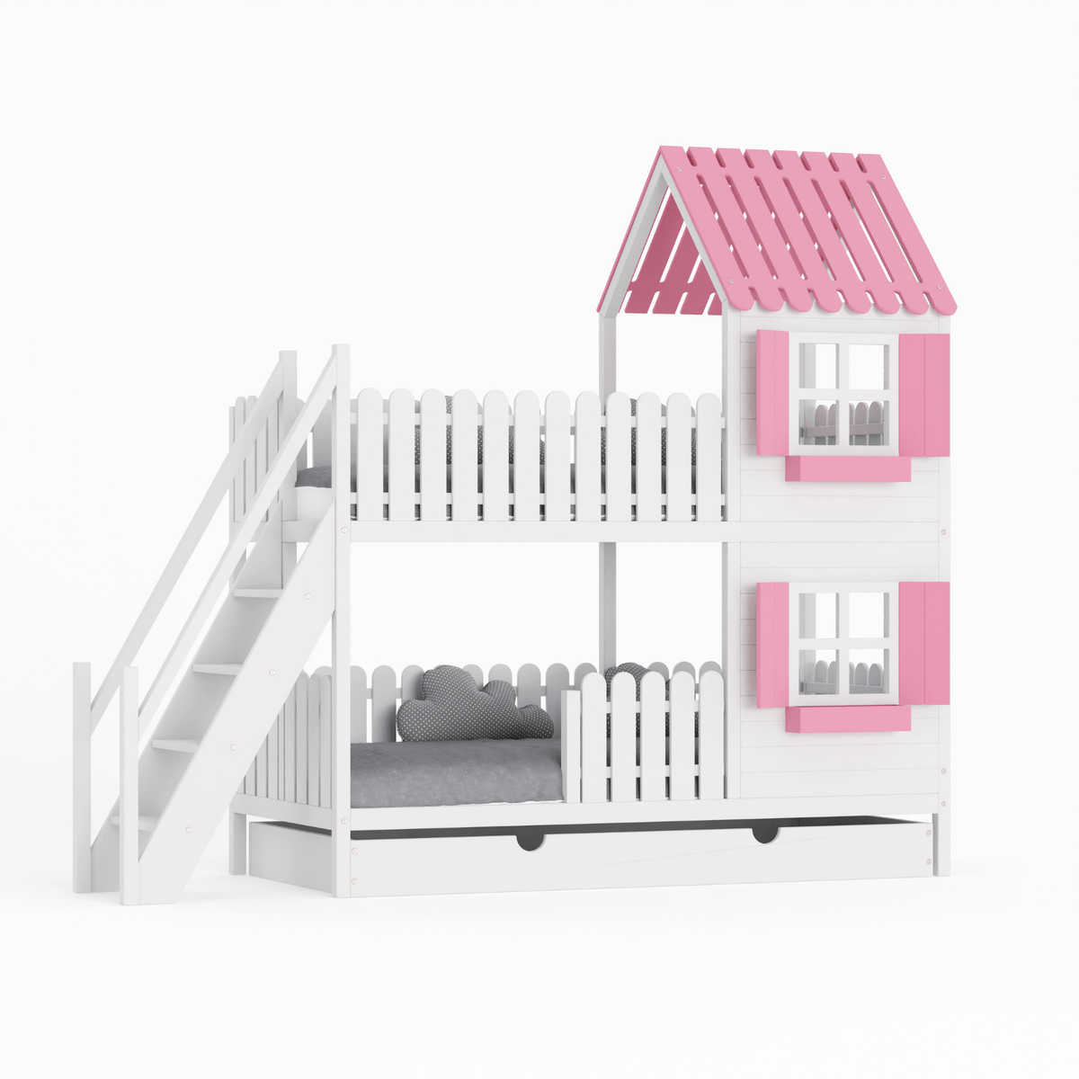 Bett Kinderbett Hausbett Etagenbett für Kinder - Elian