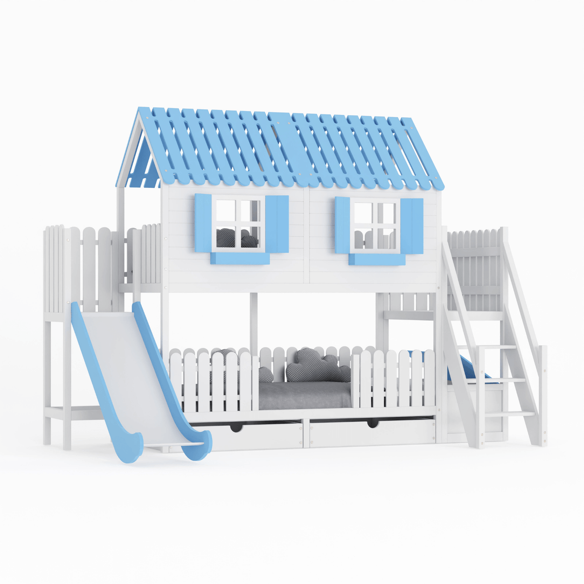 Bett Kinderbett Hausbett Etagenbett für Kinder - Nuri