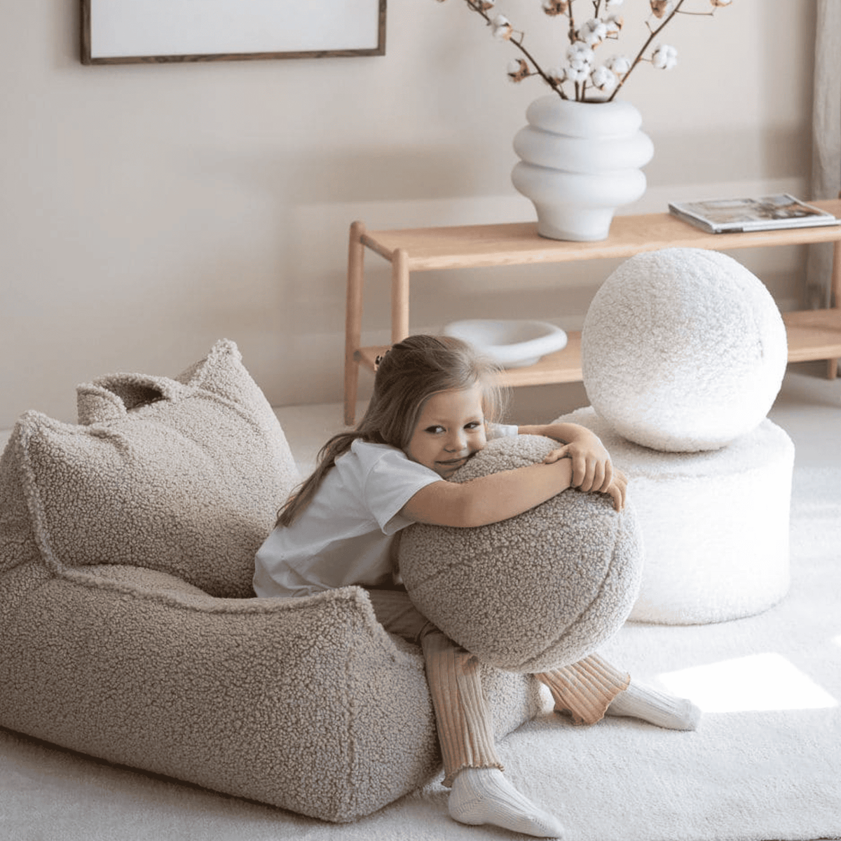 Sitzsäcke Rundes Teddy-Kissen Ball Kinderkissen I wigiwama