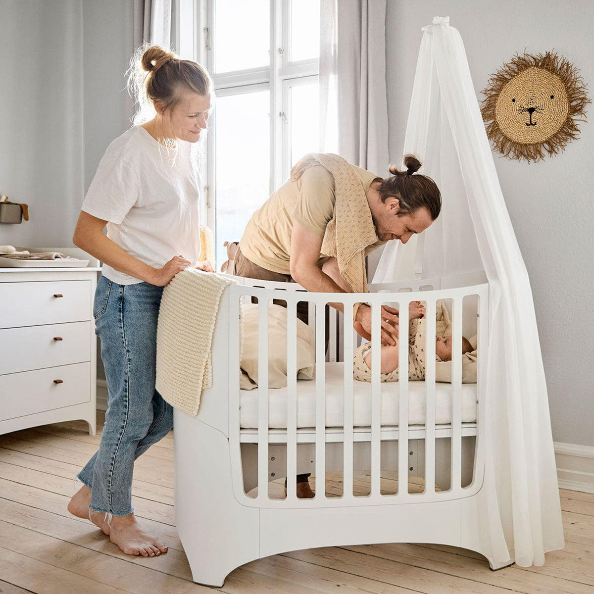 Babybetten & Kinderbetten Leander Classic Babybett 0-3 Jahre - Mitwachsend aus Massivholz | Dänisches Design