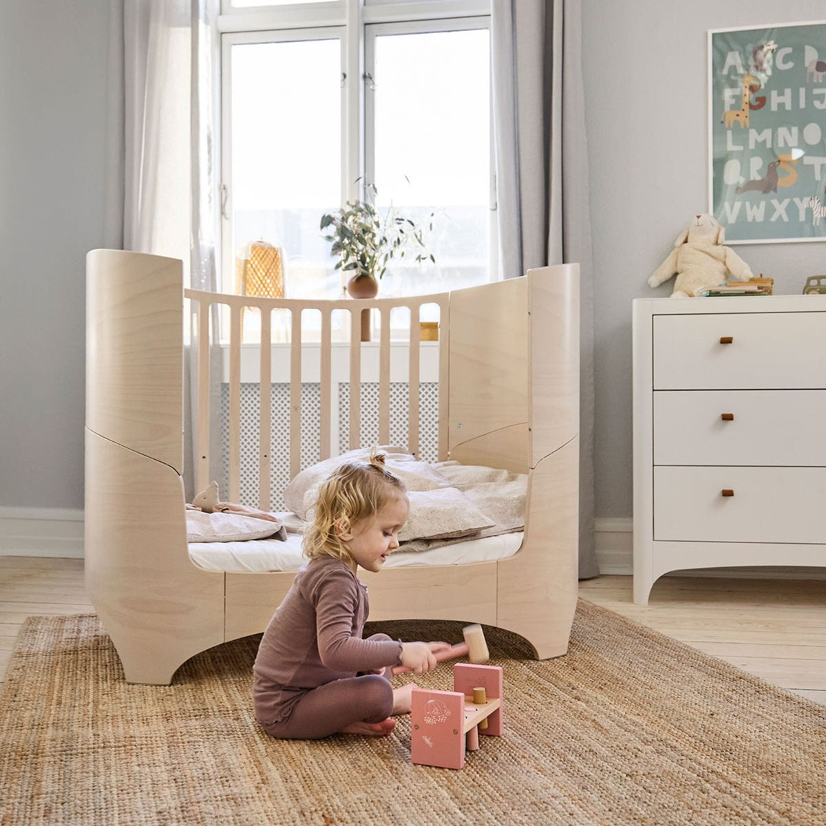 Babybetten & Kinderbetten Leander Classic Babybett 0-3 Jahre - Mitwachsend aus Massivholz | Dänisches Design