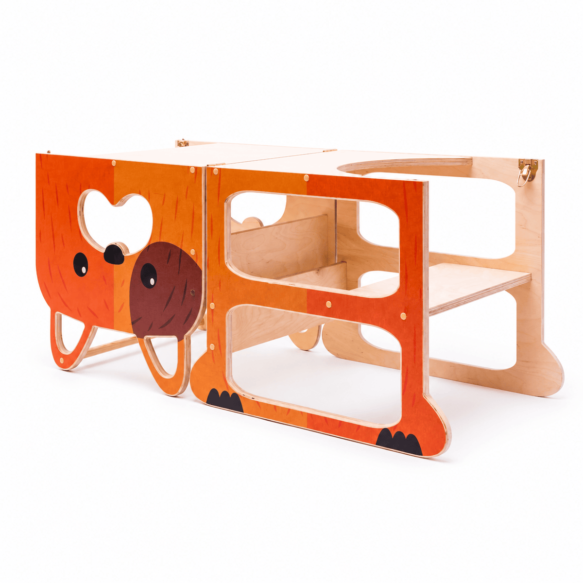 Learning Tower Learning Tower Lernturm für zwei Kinder Wandelbar Montessori Holz Bio Natürlich