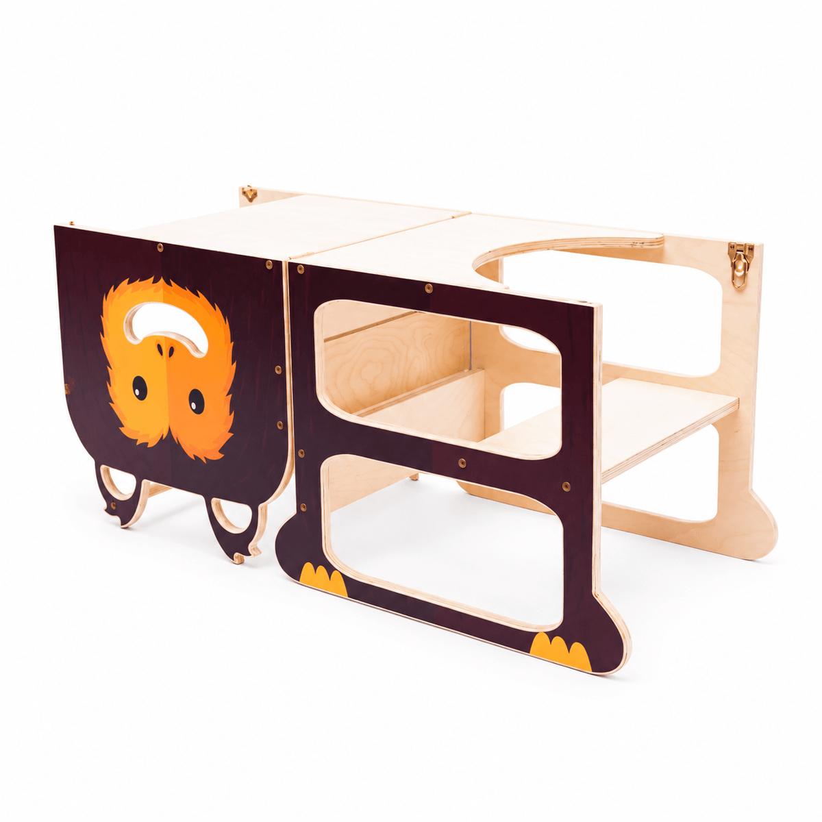 Learning Tower Learning Tower Lernturm für zwei Kinder Wandelbar Montessori Holz Bio Natürlich
