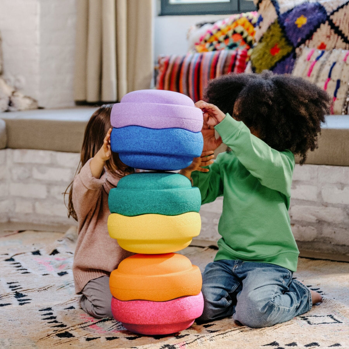 Stapelsteine LIMITED: Stapelstein Rainbow Classic 6er Set – Exklusive Edition LeoBabys