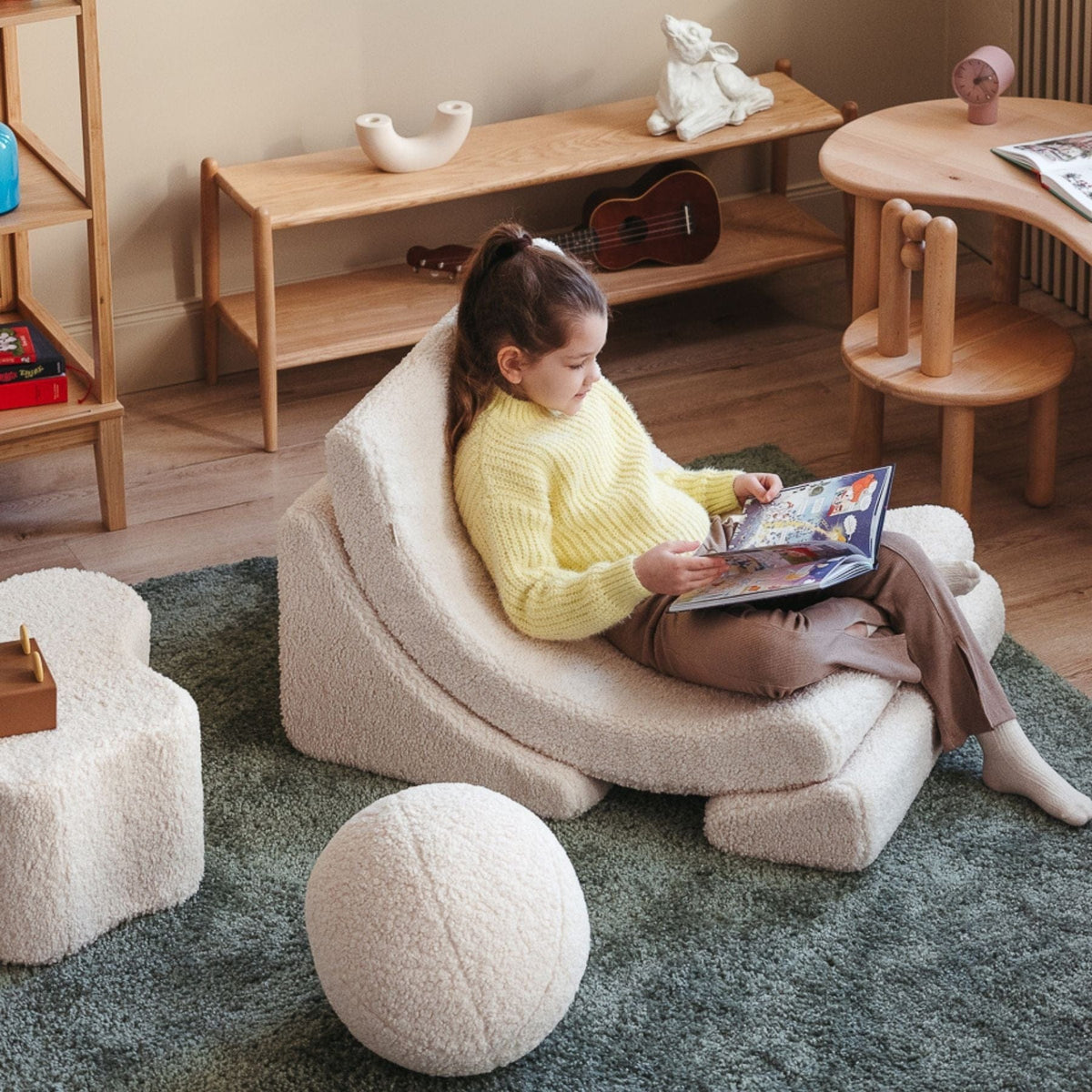 Polstermöbel wigiwama Moon Chair Kindersessel – modularer Kinder-Sessel I Teddy