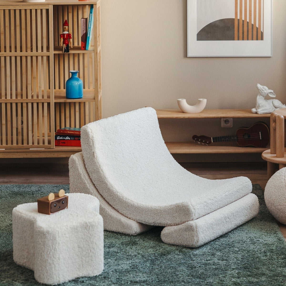 Polstermöbel wigiwama Moon Chair Kindersessel – modularer Kinder-Sessel I Teddy