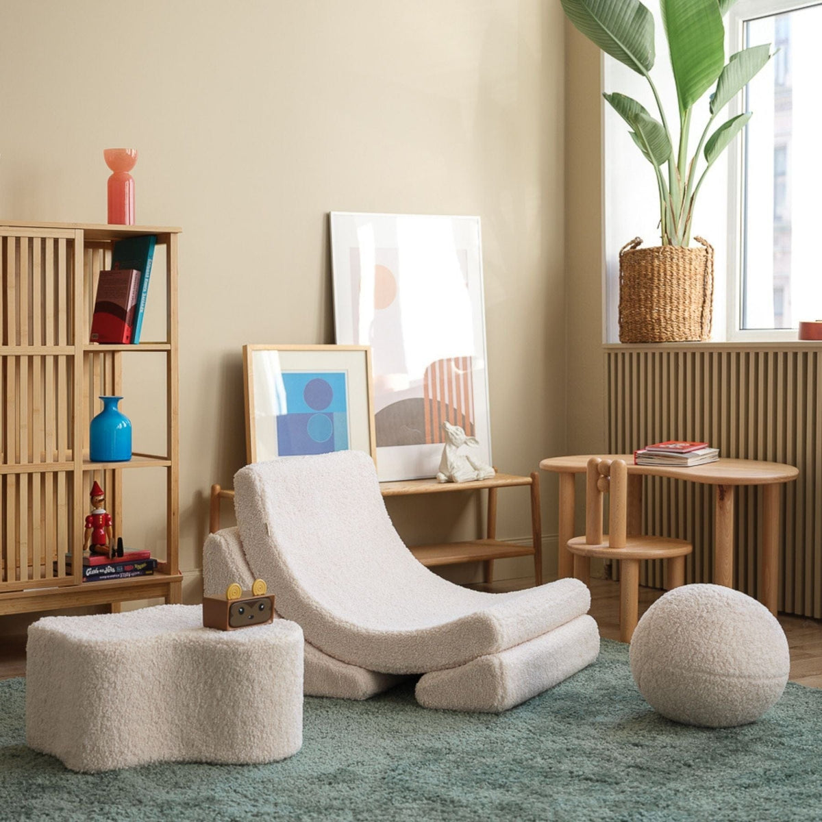 Polstermöbel wigiwama Moon Chair Kindersessel – modularer Kinder-Sessel I Teddy