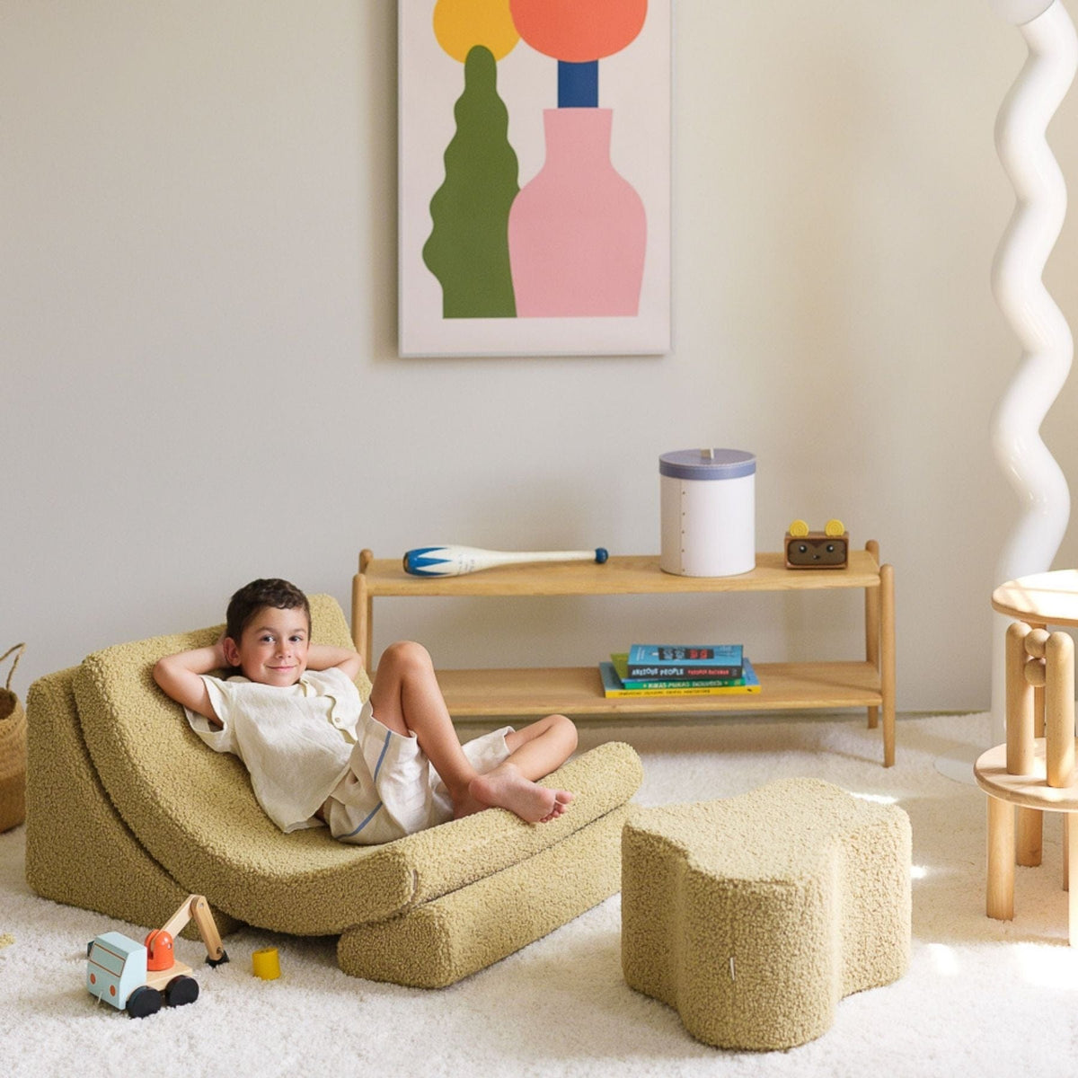 Polstermöbel wigiwama Moon Chair Kindersessel – modularer Kinder-Sessel I Teddy
