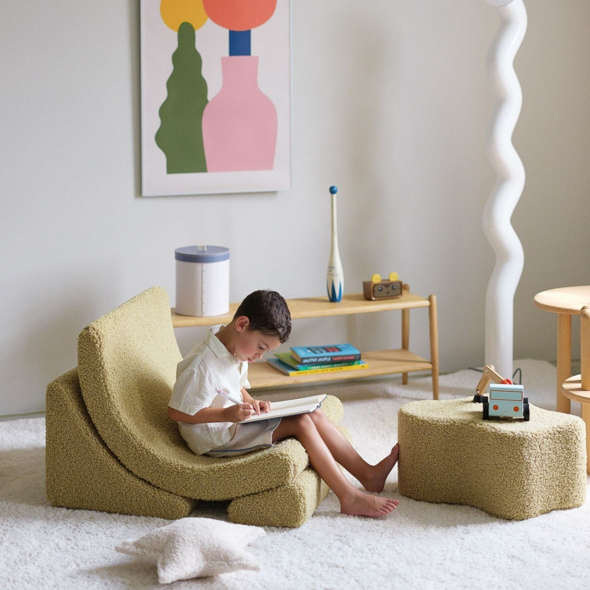 Polstermöbel wigiwama Moon Chair Kindersessel – modularer Kinder-Sessel I Teddy