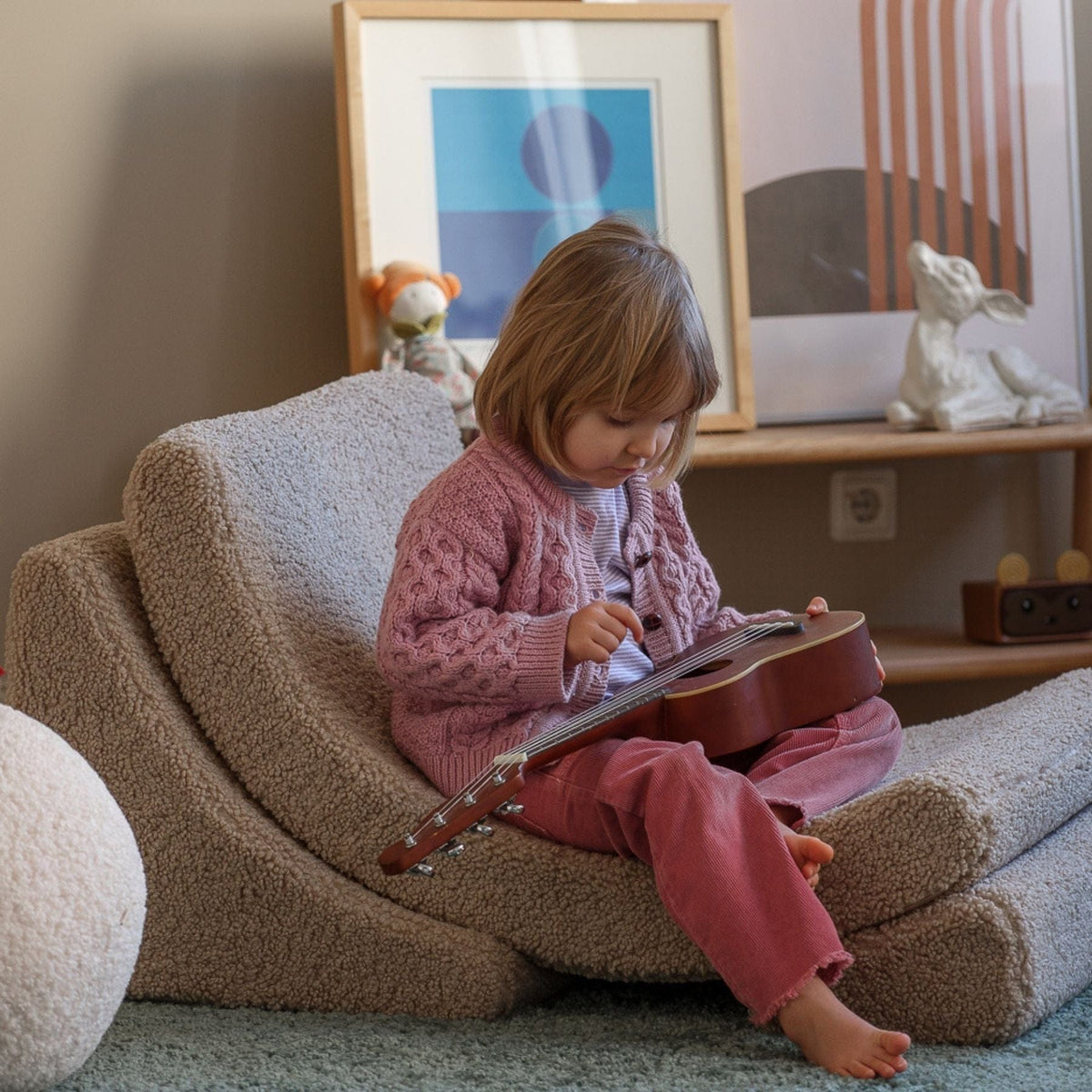 Polstermöbel wigiwama Moon Chair Kindersessel – modularer Kinder-Sessel I Teddy