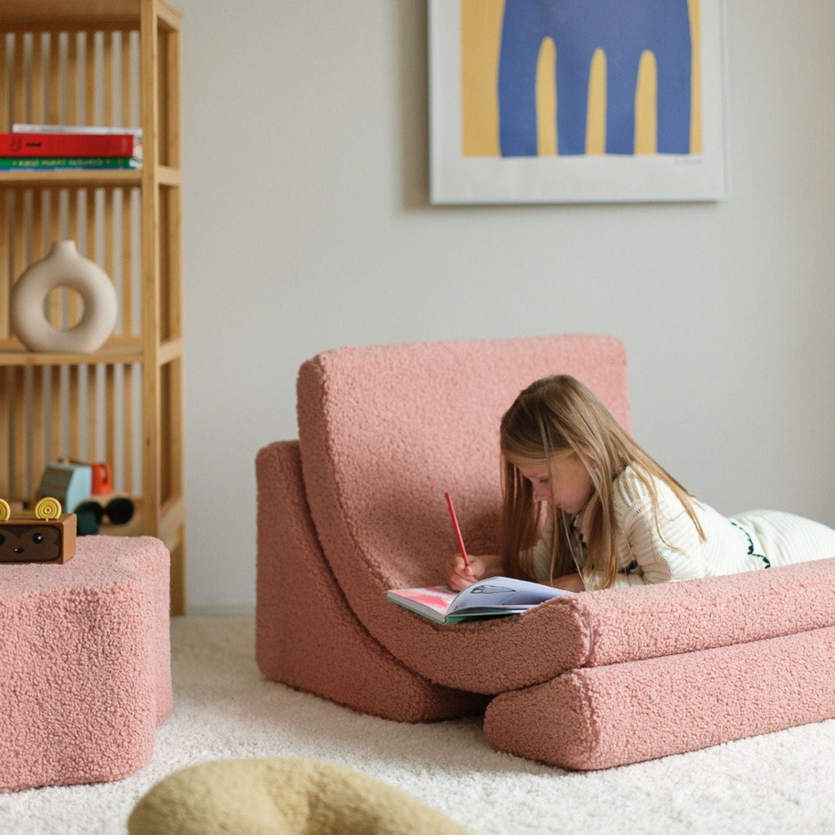 Polstermöbel wigiwama Moon Chair Kindersessel – modularer Kinder-Sessel I Teddy