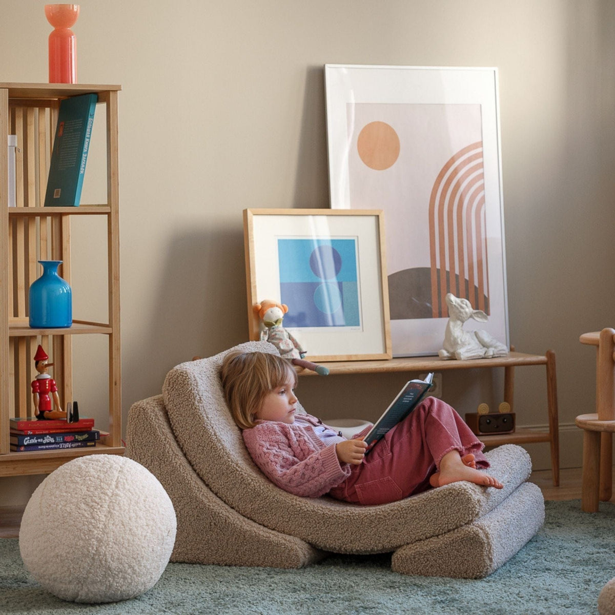 Polstermöbel wigiwama Moon Chair Kindersessel – modularer Kinder-Sessel I Teddy
