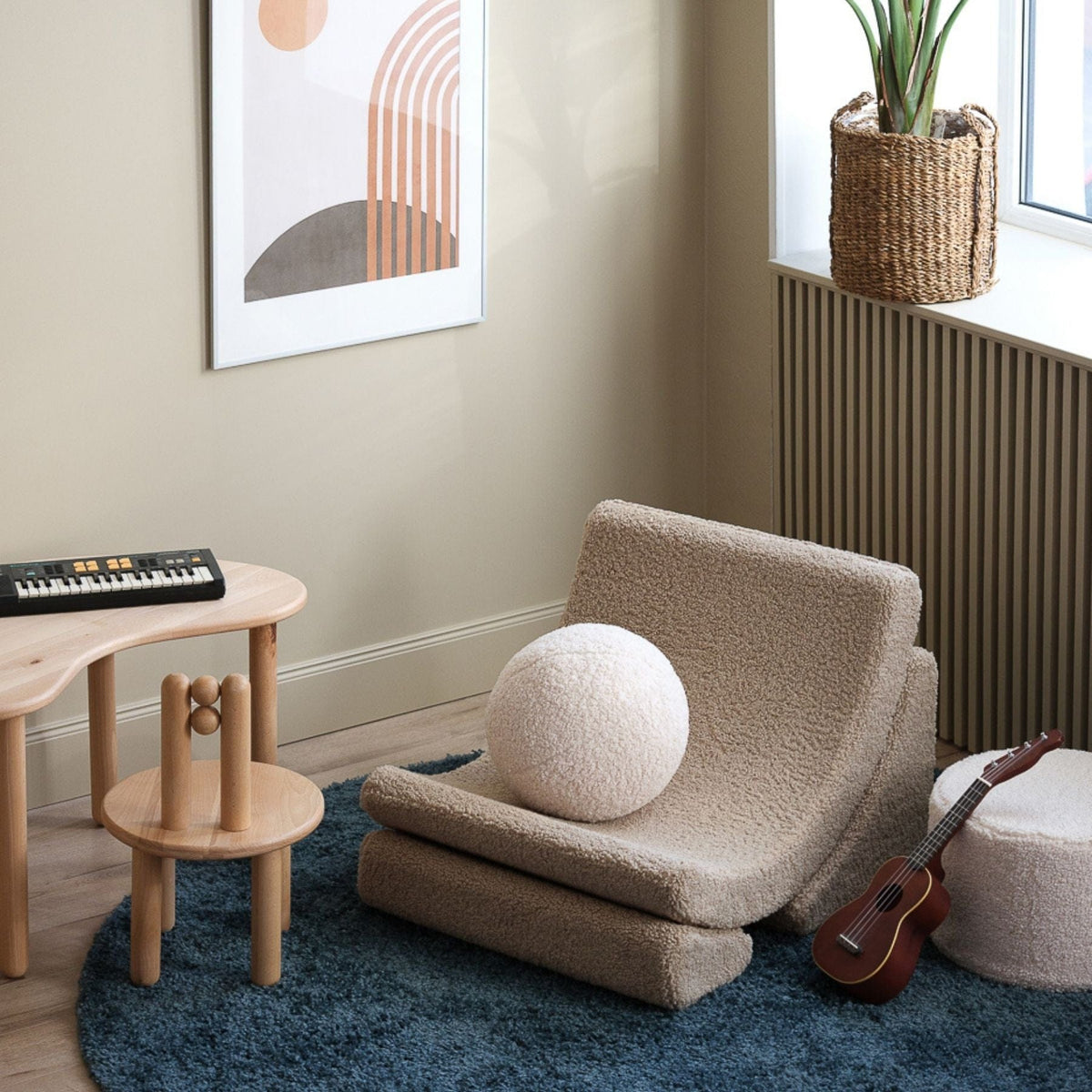 Polstermöbel wigiwama Moon Chair Kindersessel – modularer Kinder-Sessel I Teddy