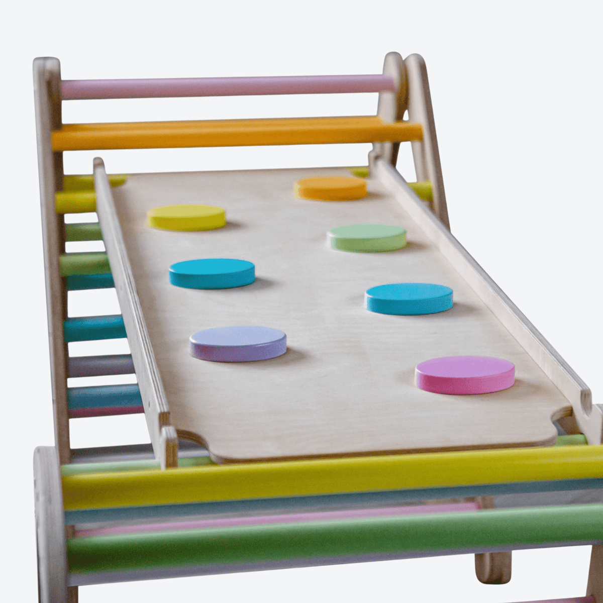 Kletterdreieck Pikler Dreieck Set mit optionalem Kletterbogen, Kletter- und Rutschrampe