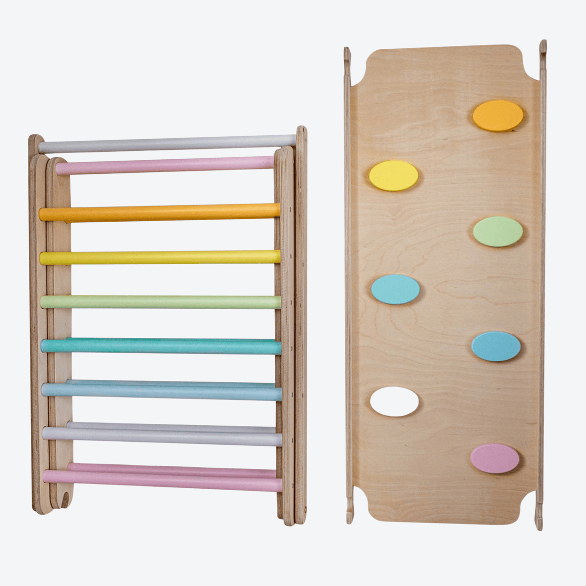 Kletterdreieck Pikler Dreieck Set mit optionalem Kletterbogen, Kletter- und Rutschrampe