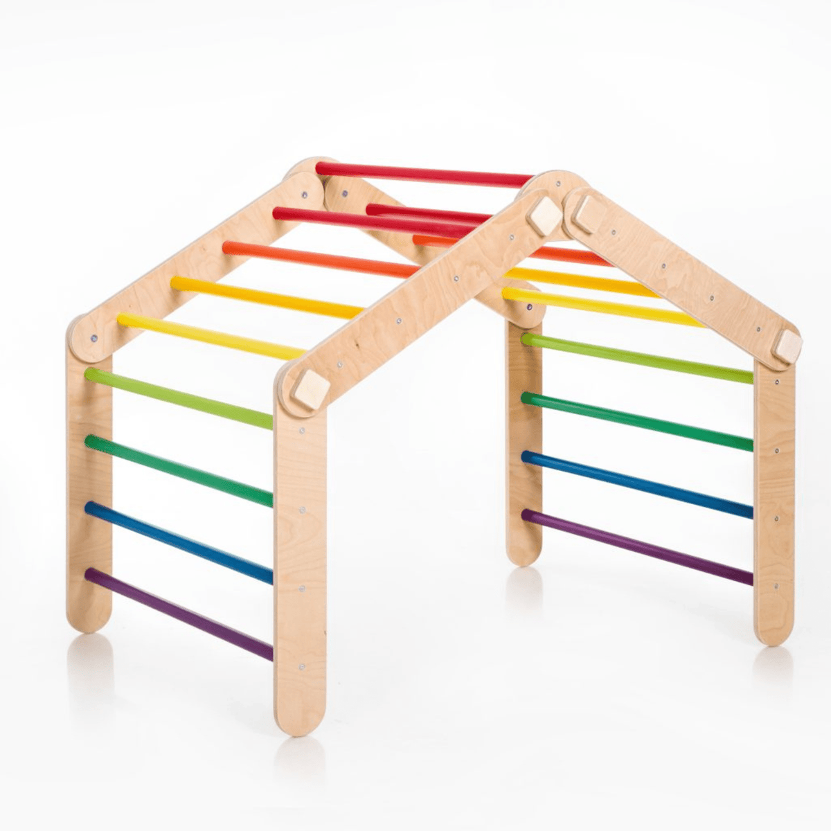 Kletterdreieck Pikler Dreieck Set Bunt – 4-in-1 Motorik-Kletterbaukasten