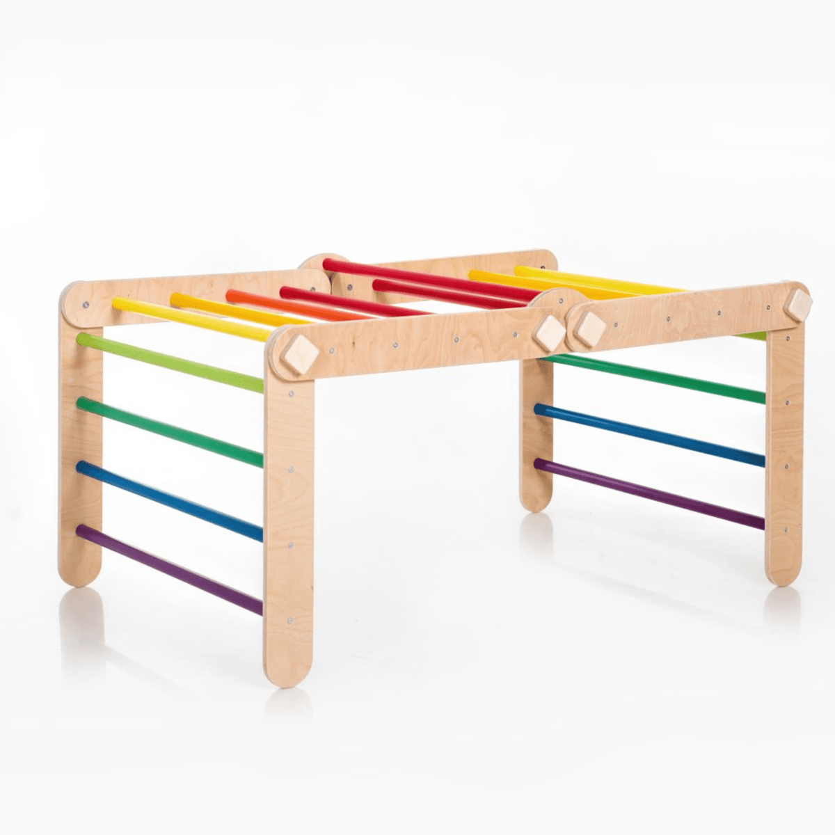 Kletterdreieck Pikler Dreieck Set Bunt – 4-in-1 Motorik-Kletterbaukasten