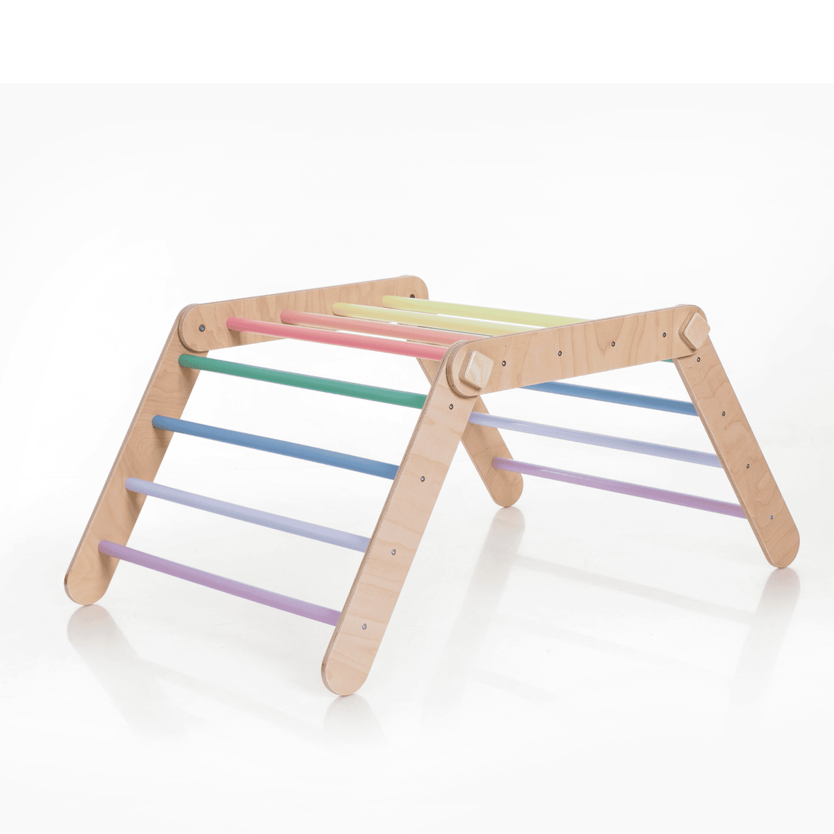 Kletterdreieck Pikler Dreieck Rutsche Pastell – 4-in-1 Motorik-Baukasten