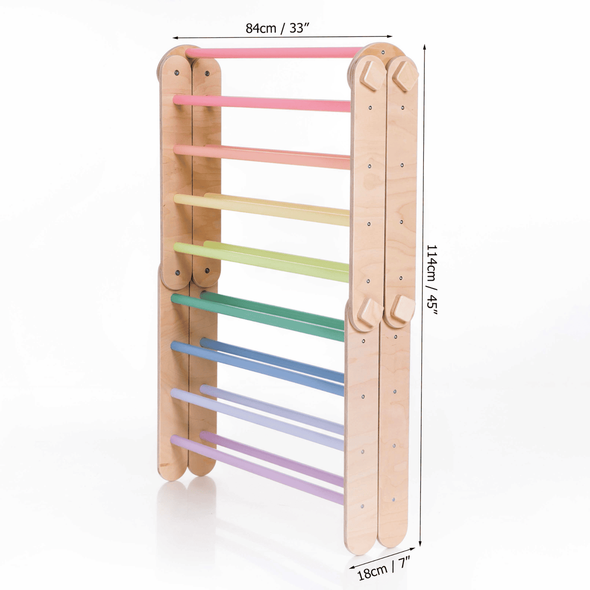 Kletterdreieck Pikler Dreieck Rutsche Pastell – 4-in-1 Motorik-Baukasten