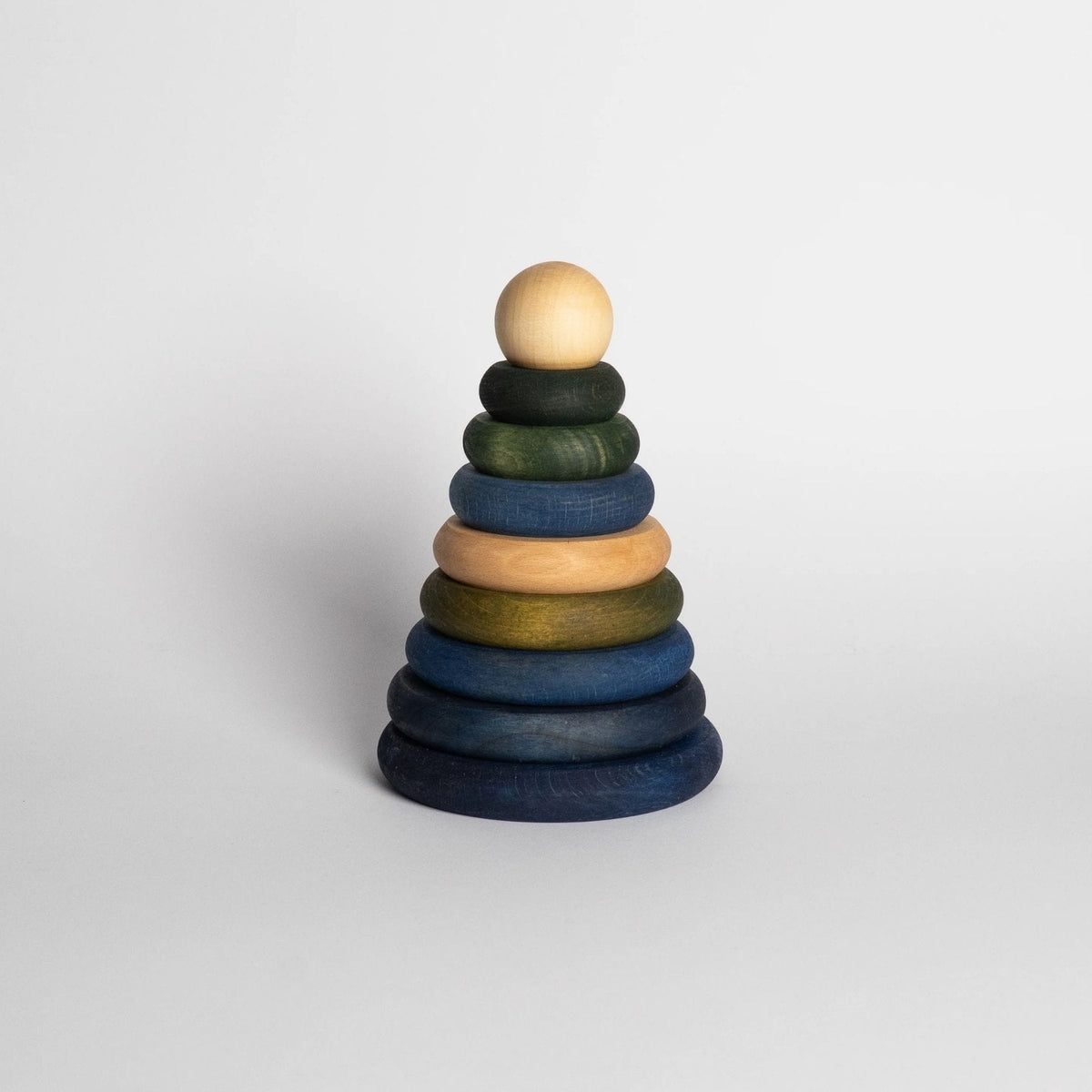 Holzspielzeug & Bausteine Runde Pyramide - Montessori Stapelturm aus Holz | Wooden Story