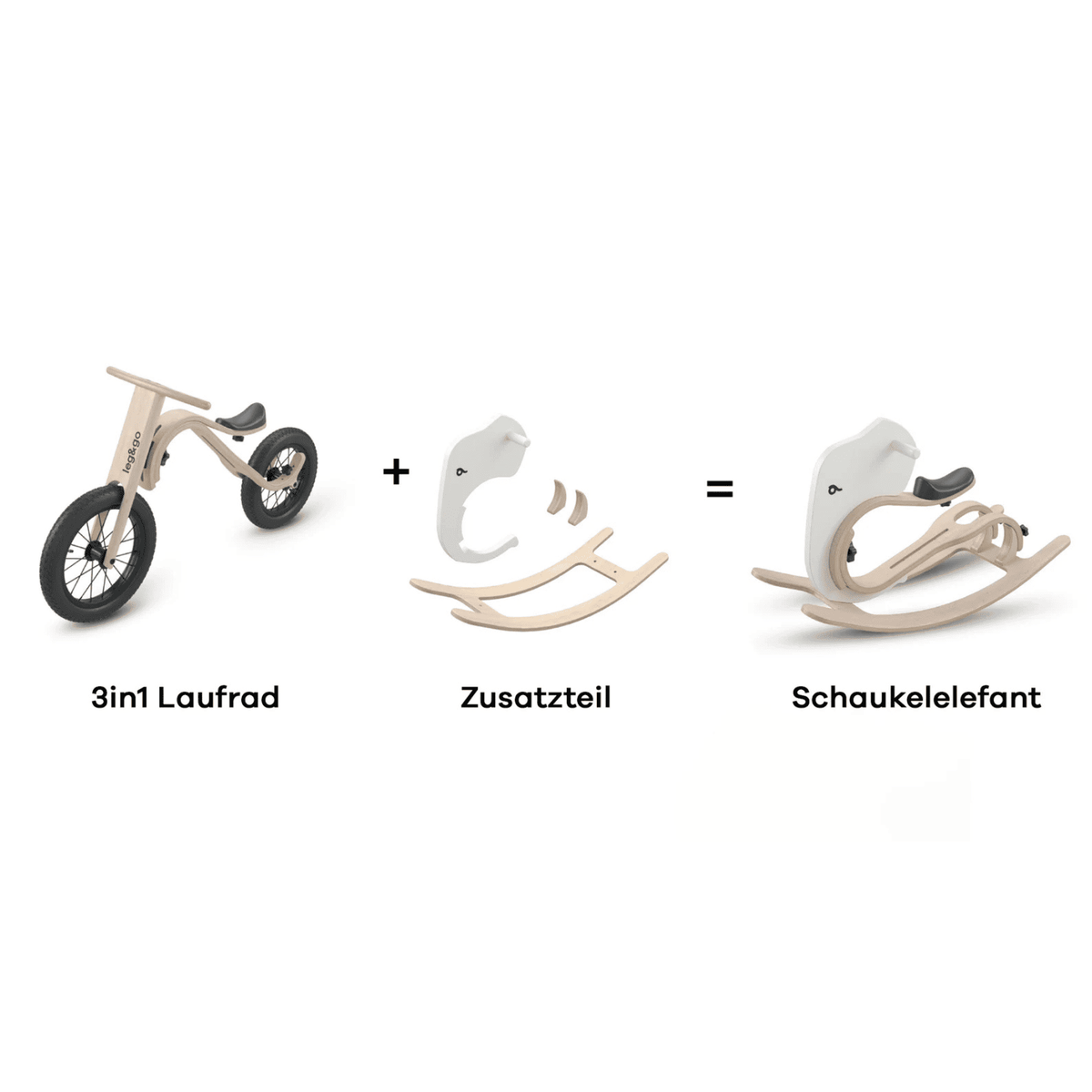 Laufräder Schaukel-Elefant Erweiterung für Balance Bike 3in1